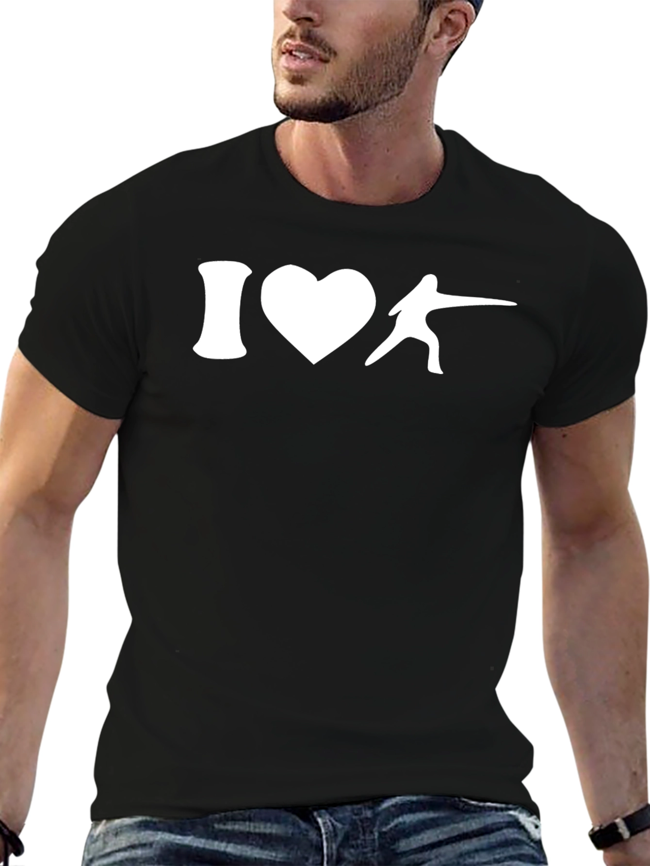 I Love Fencing T-Shirt - Black