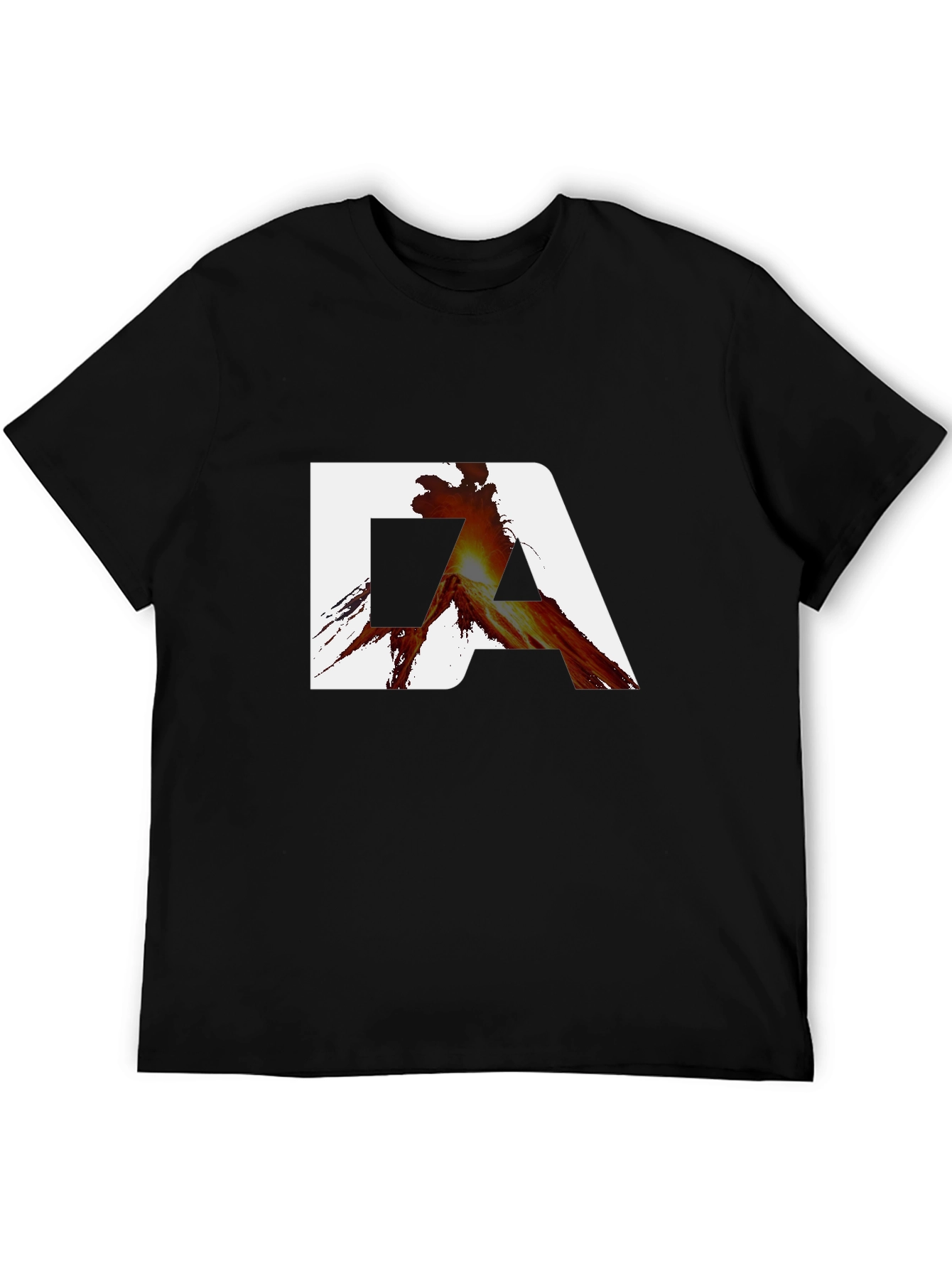 Modern Graphic Tee - DA Lava Print - Black