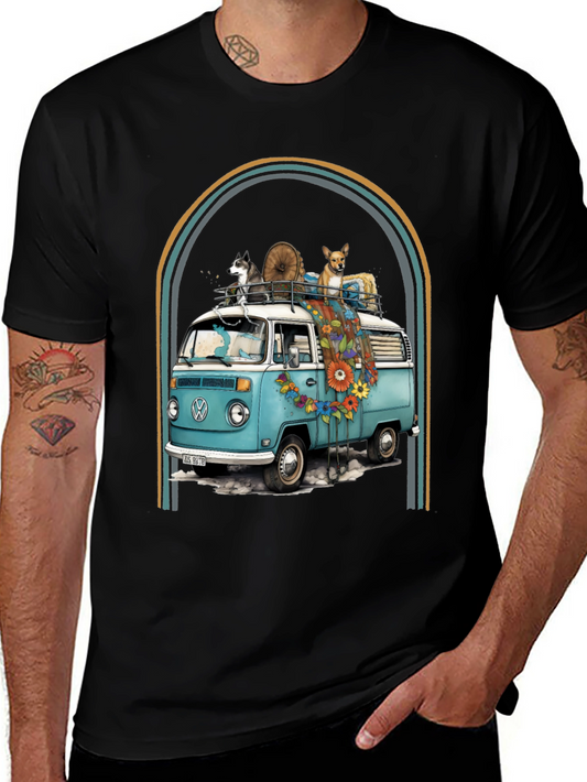 Vintage VW Bus Dog Lover T-Shirt
