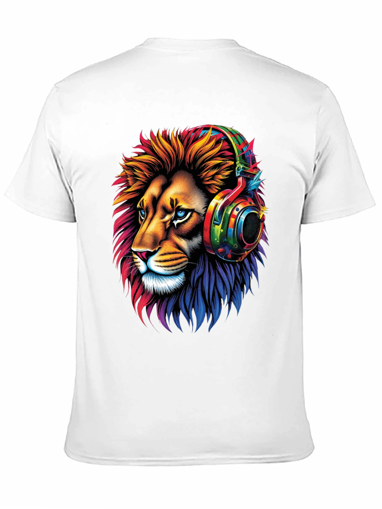 Lion Headphone Graphic Tee - Mens Black T-Shirt