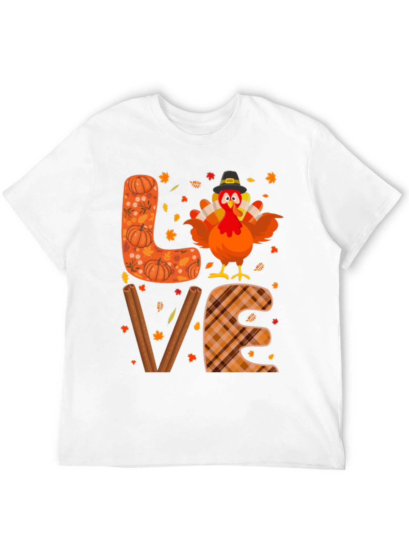 Thanksgiving Turkey LOVE Graphic T-Shirt