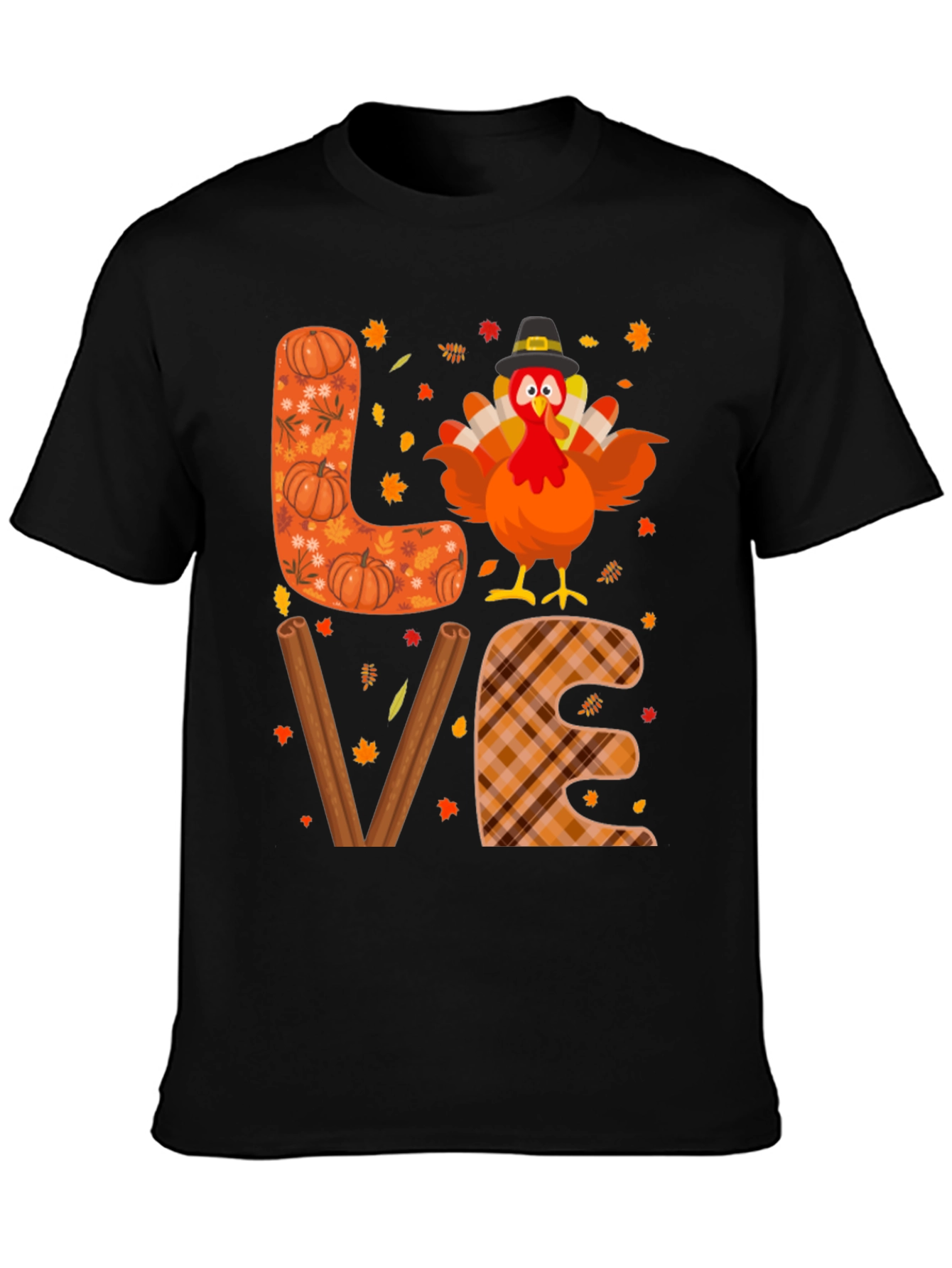 Thanksgiving Turkey LOVE Graphic T-Shirt