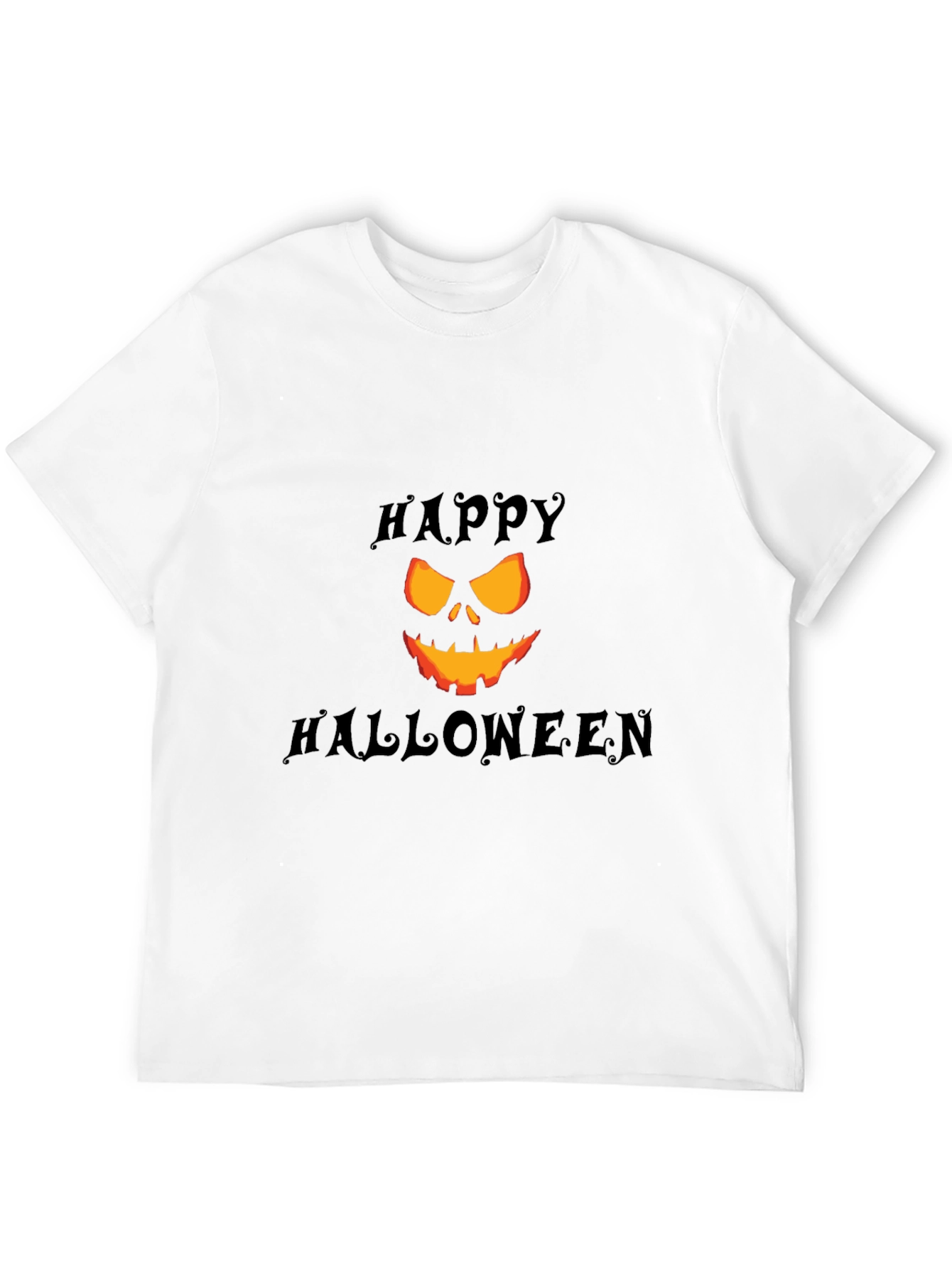 Happy Halloween Pumpkin Face Black T-Shirt