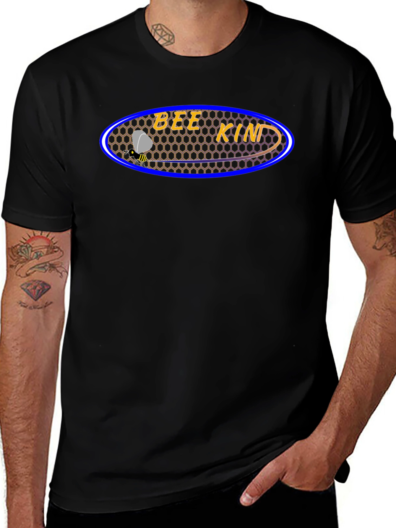 Bee Kind Black Graphic Tee - Mens