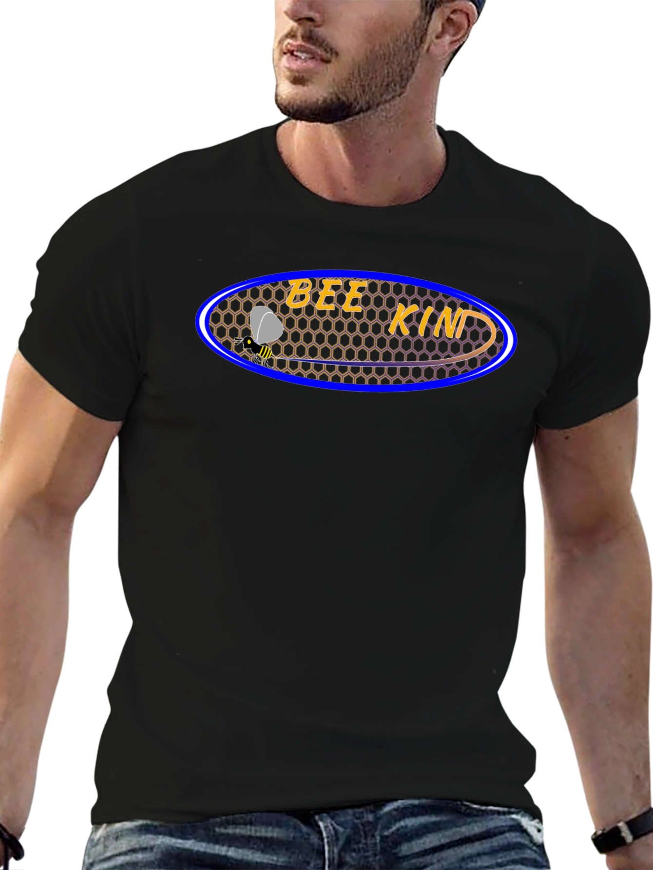 Bee Kind Black Graphic Tee - Mens