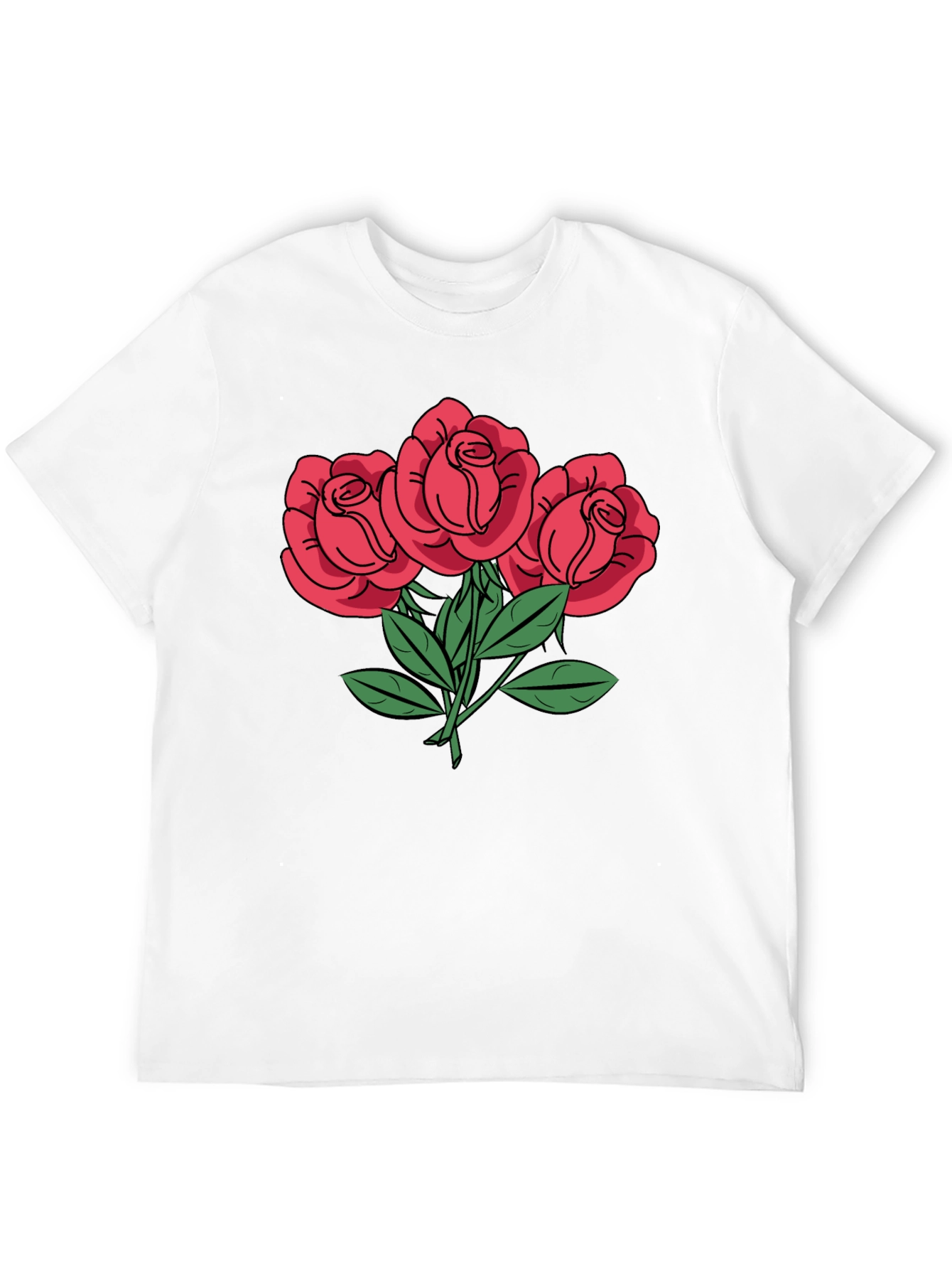 Mens Rose Graphic T-Shirt - Black
