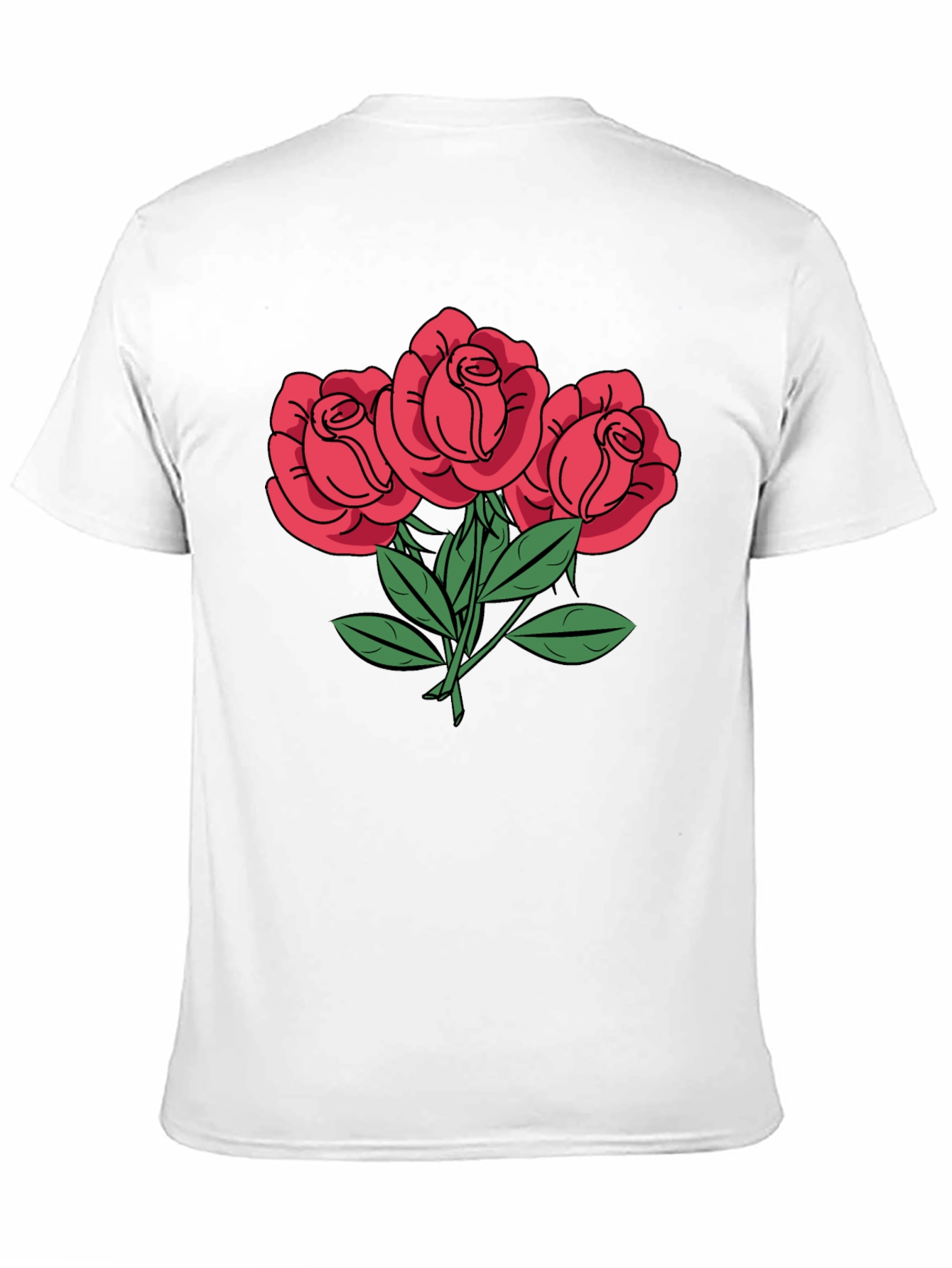 Mens Rose Graphic T-Shirt - Black