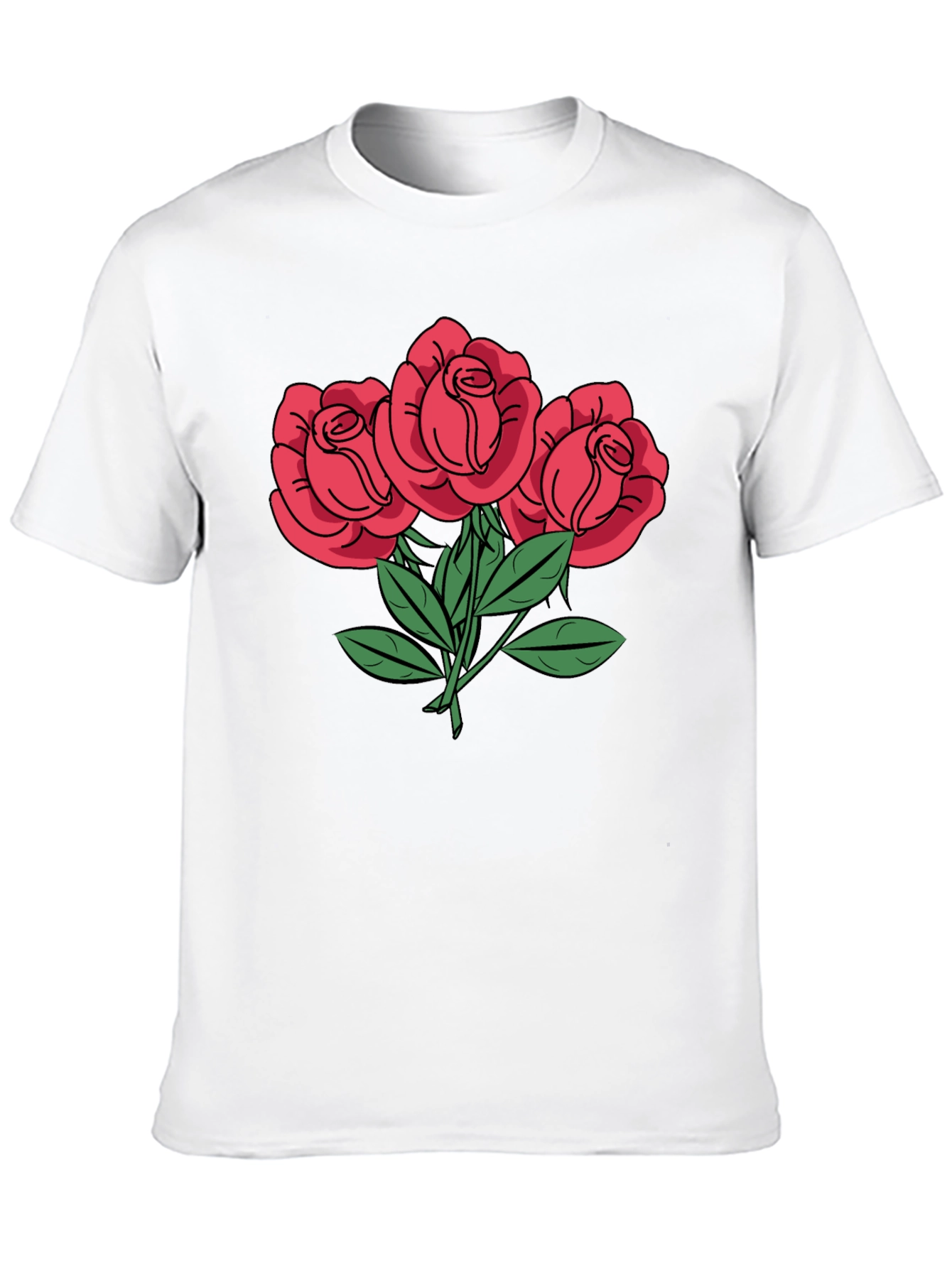 Mens Rose Graphic T-Shirt - Black
