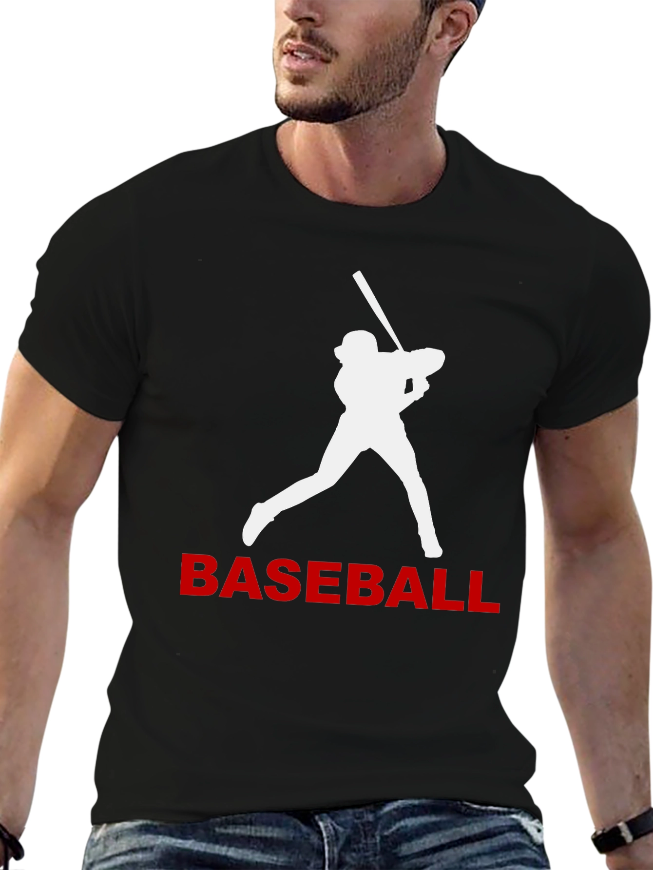 Baseball Batter Graphic Tee - Black