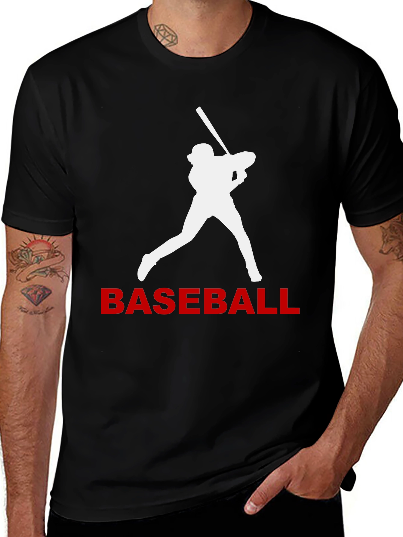 Baseball Batter Graphic Tee - Black