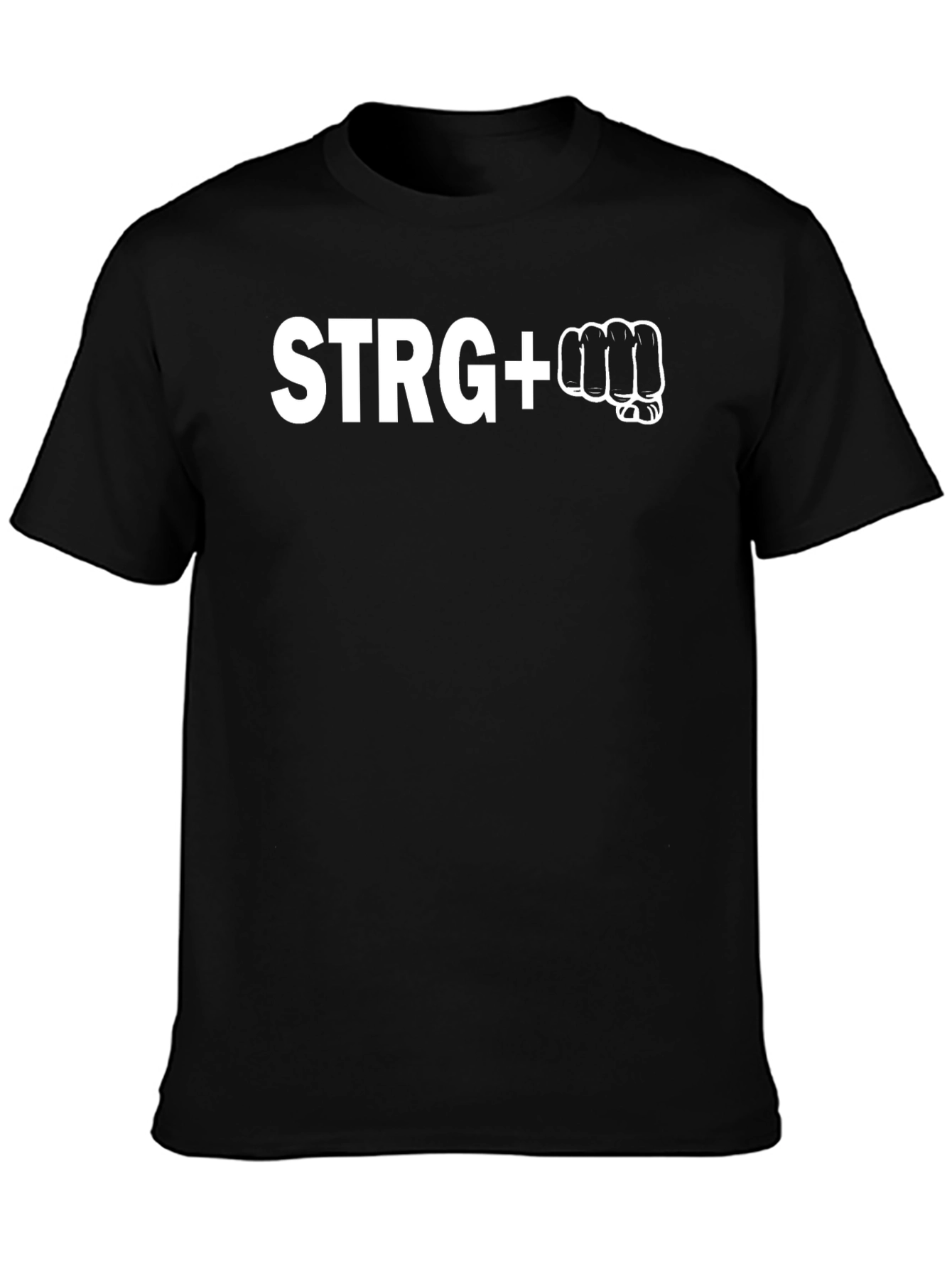 STRG+ Punch Graphic Tee - Strength Inspired Black T-Shirt