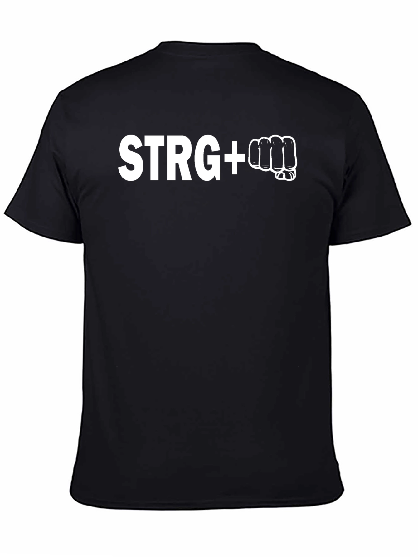 STRG+ Punch Graphic Tee - Strength Inspired Black T-Shirt