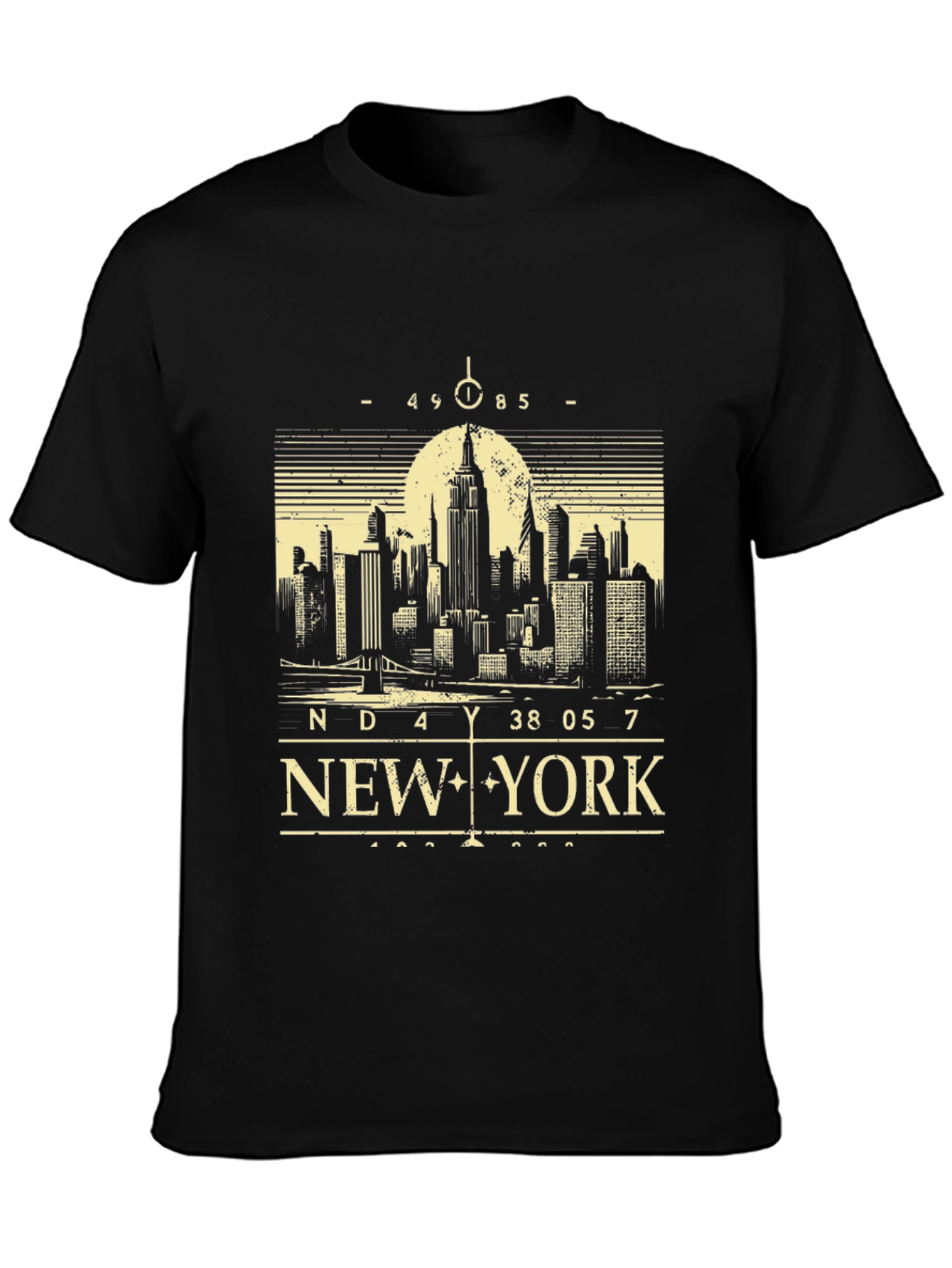 New York City Skyline Graphic Tee - Black