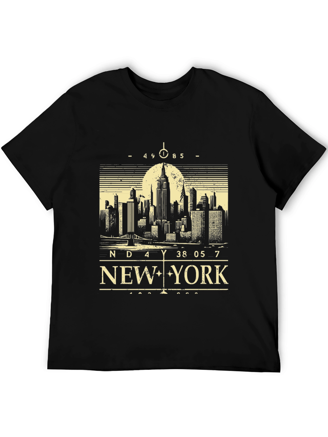 New York City Skyline Graphic Tee - Black