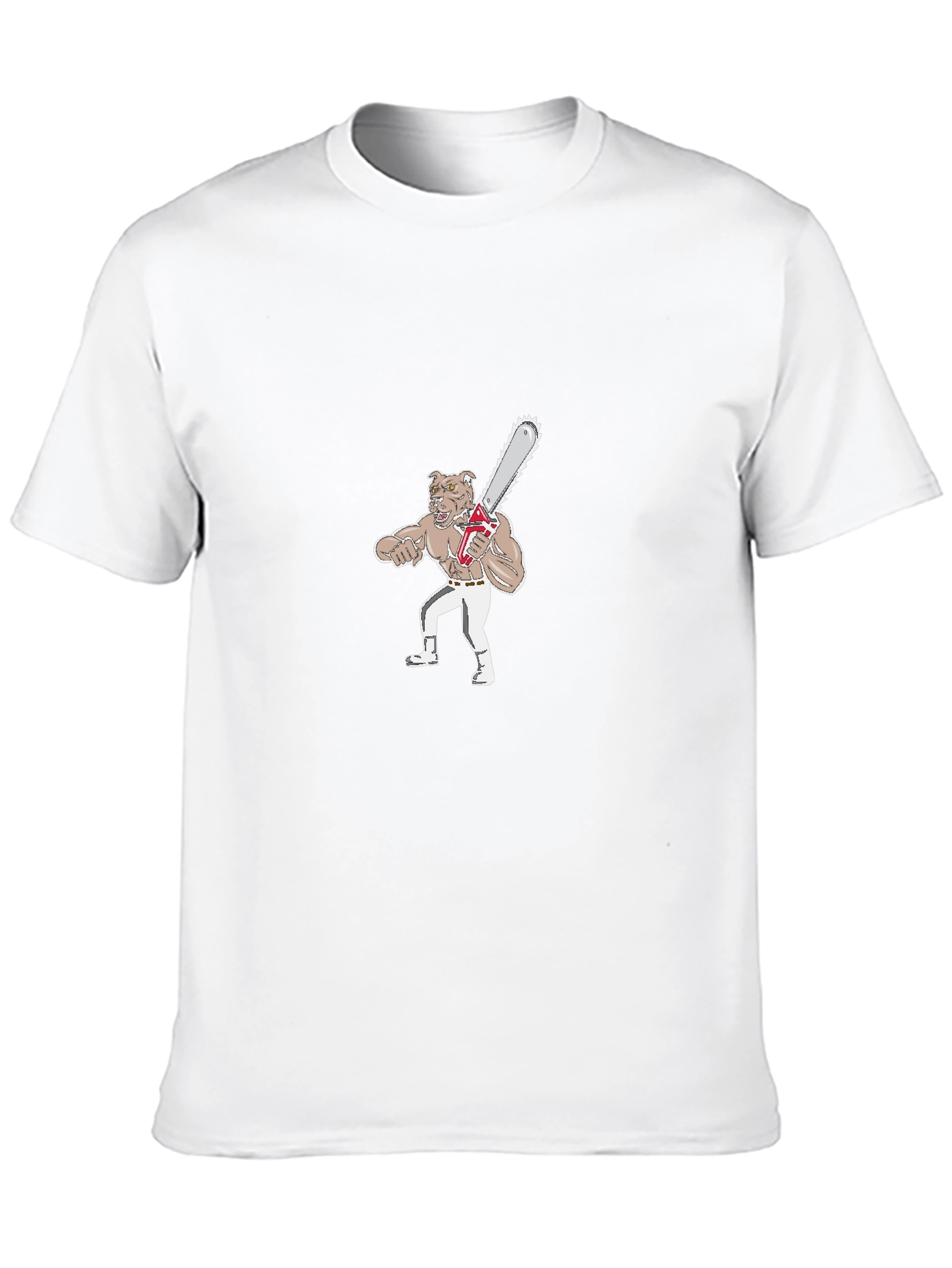 Dog with Chainsaw Graphic T-Shirt