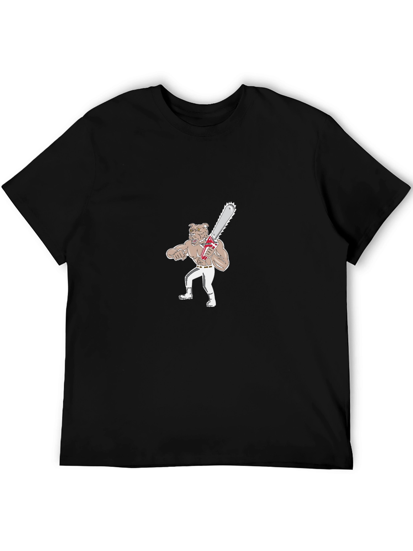 Dog with Chainsaw Graphic T-Shirt