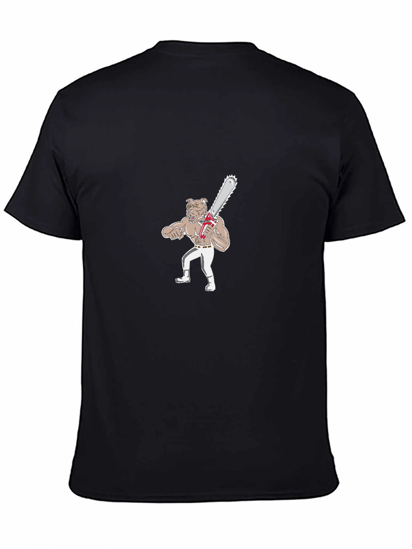 Dog with Chainsaw Graphic T-Shirt