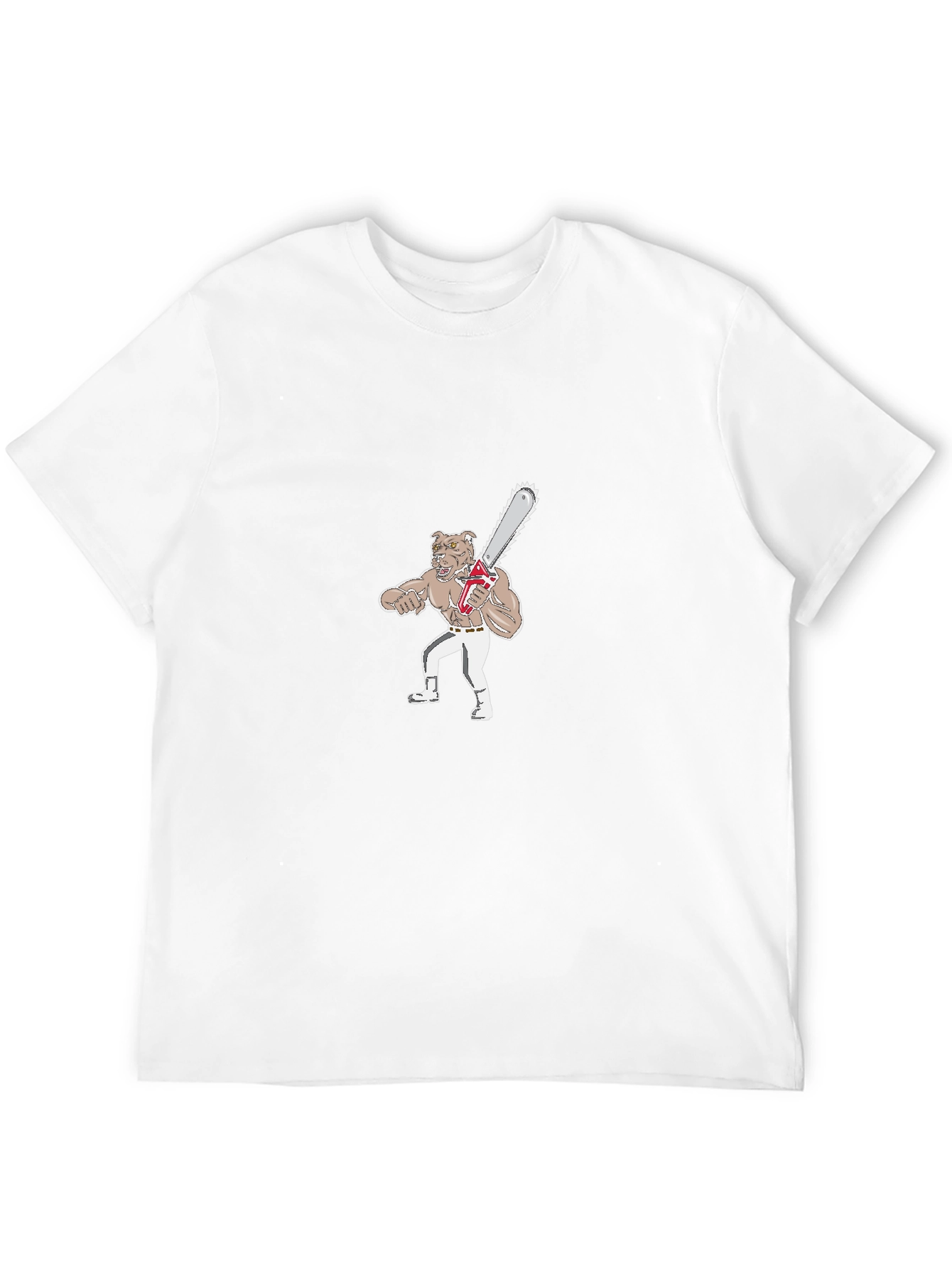 Dog with Chainsaw Graphic T-Shirt