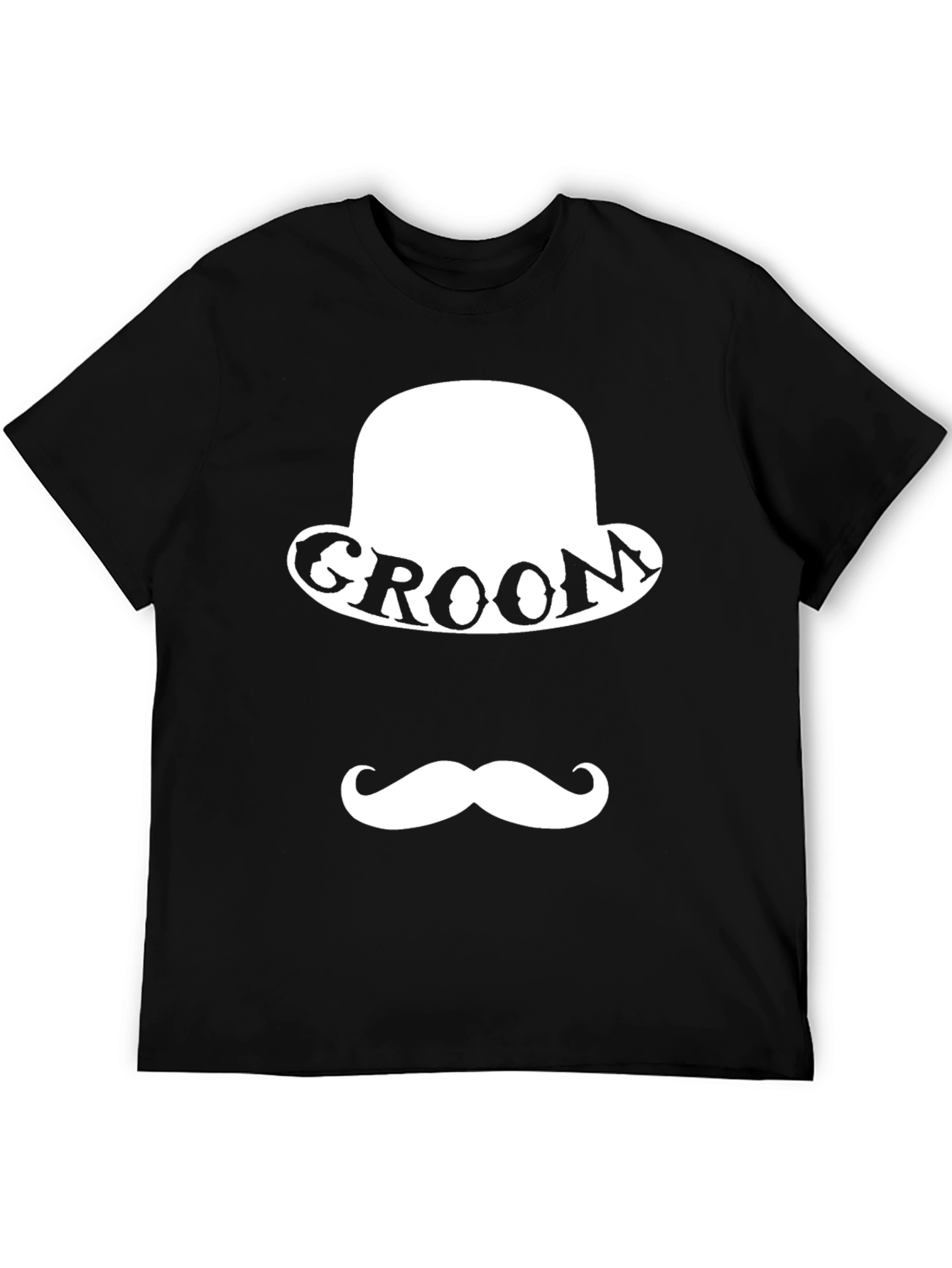 Groom Bowler Hat & Mustache T-Shirt