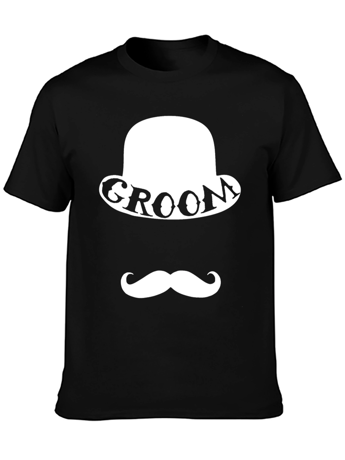Groom Bowler Hat & Mustache T-Shirt