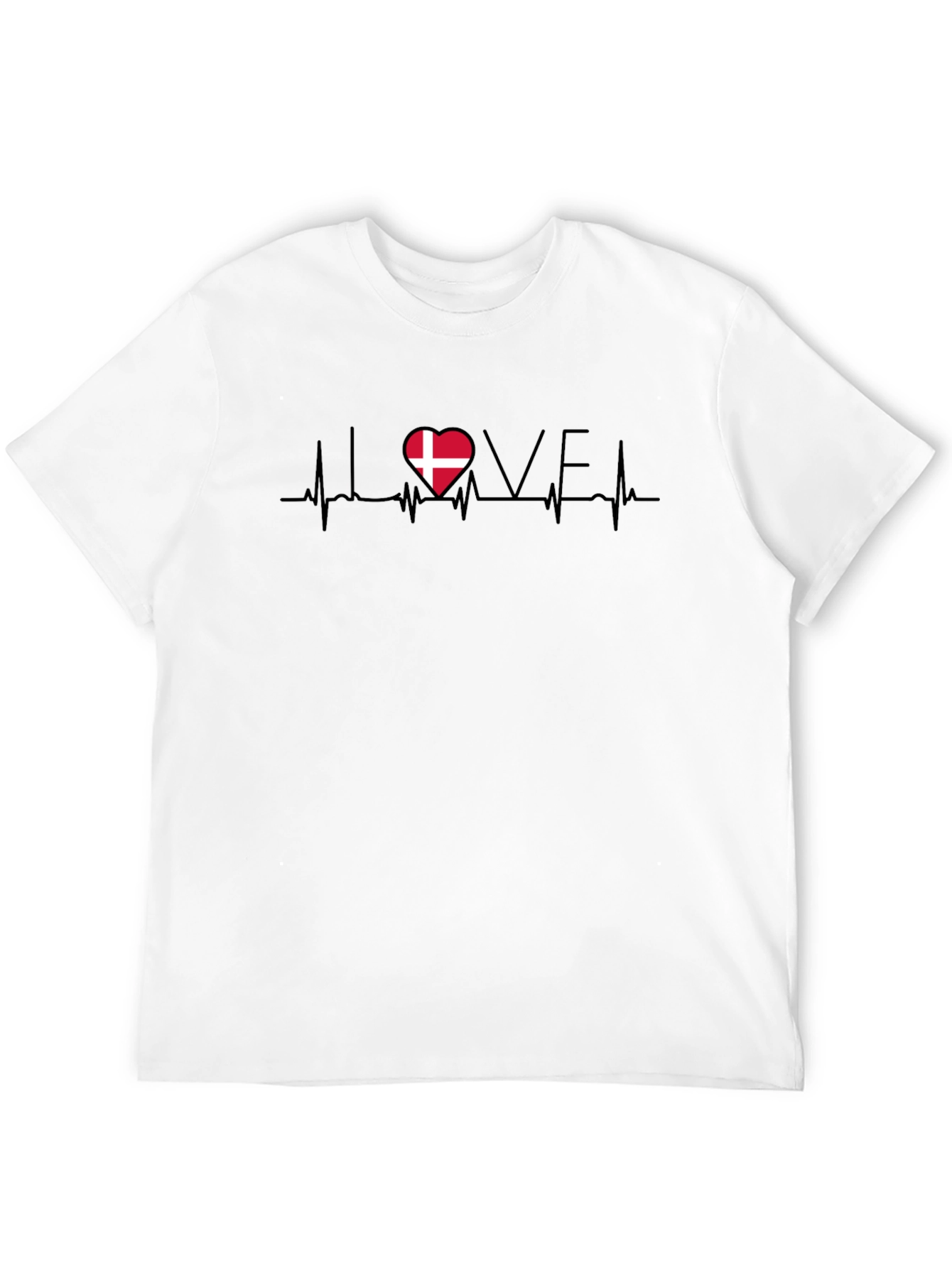 Love Denmark Heartbeat T-Shirt
