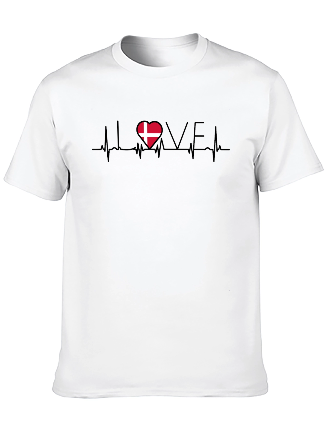 Love Denmark Heartbeat T-Shirt