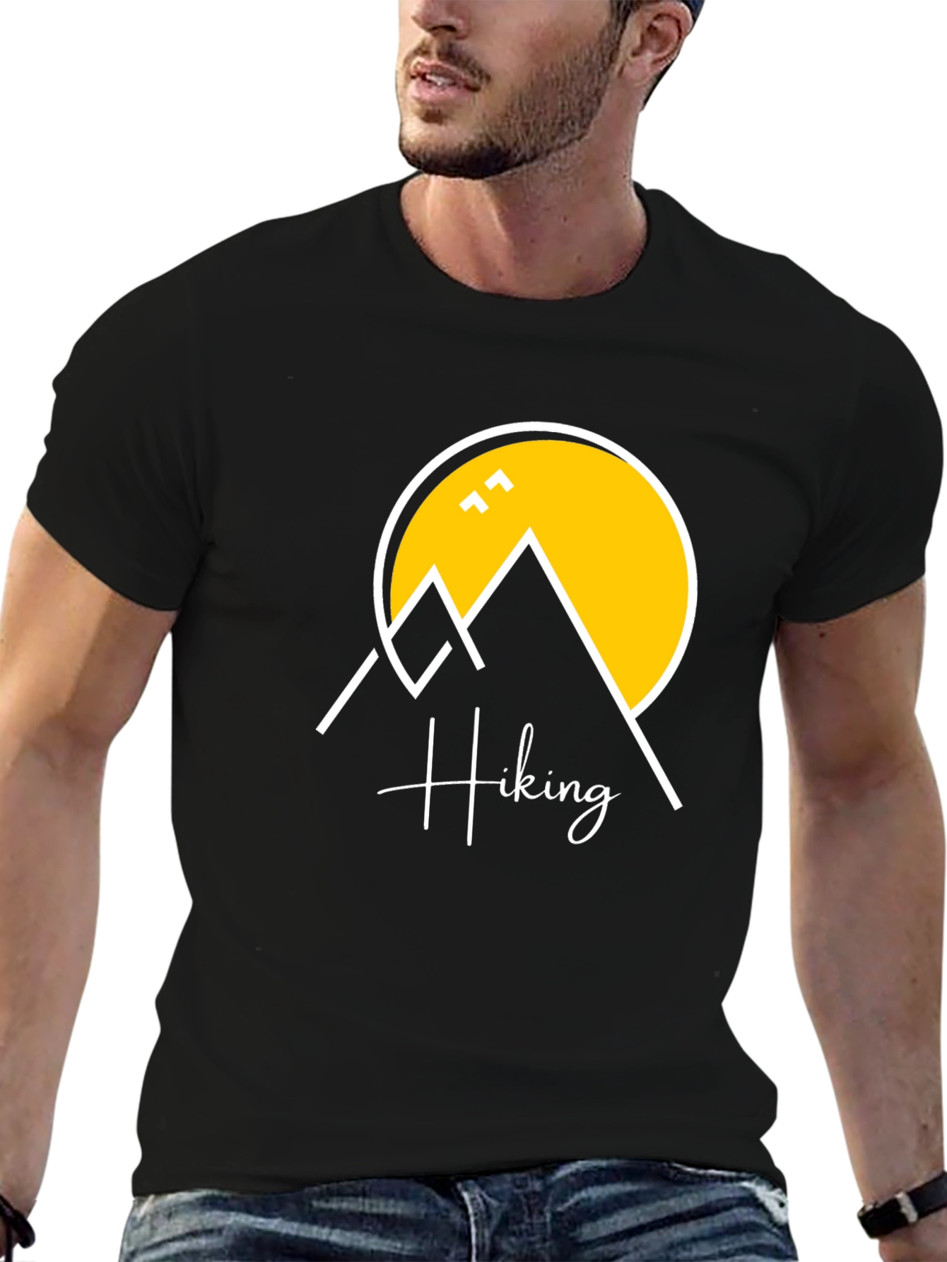 Hiking Graphic T-Shirt - Black Cotton Tee