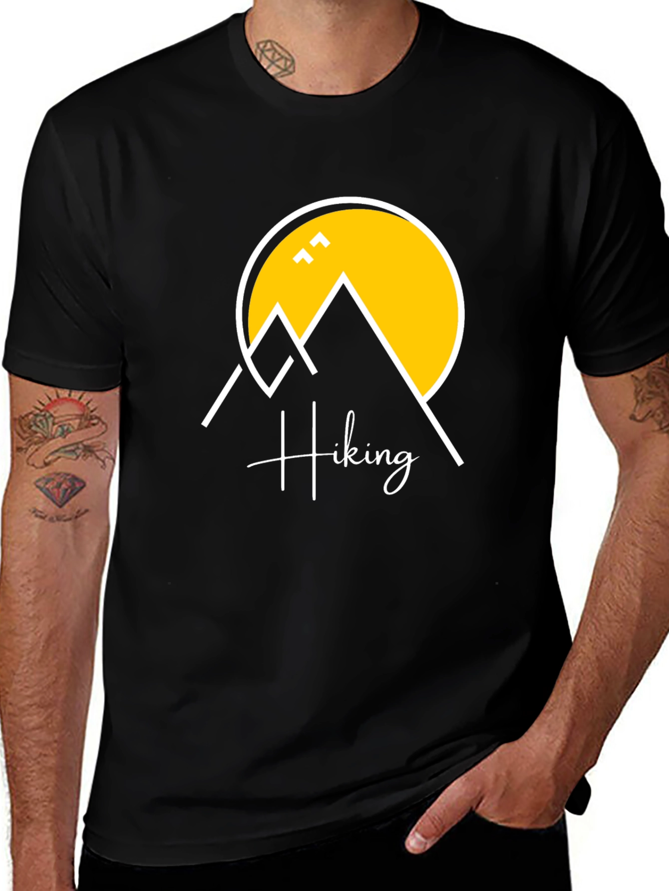 Hiking Graphic T-Shirt - Black Cotton Tee