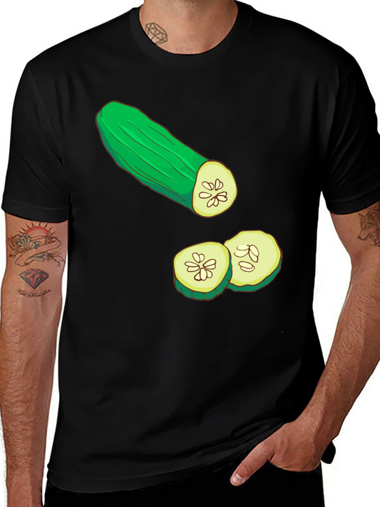Cucumber Graphic T-Shirt - Black Cotton Tee
