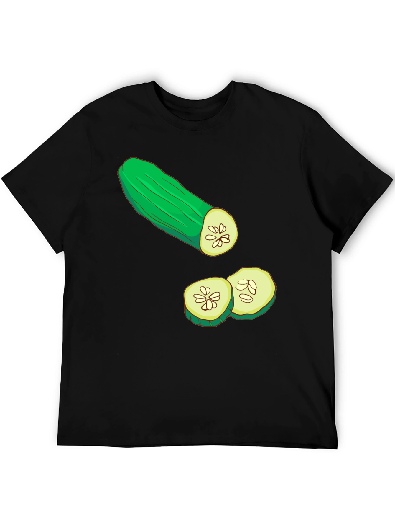 Cucumber Graphic T-Shirt - Black Cotton Tee