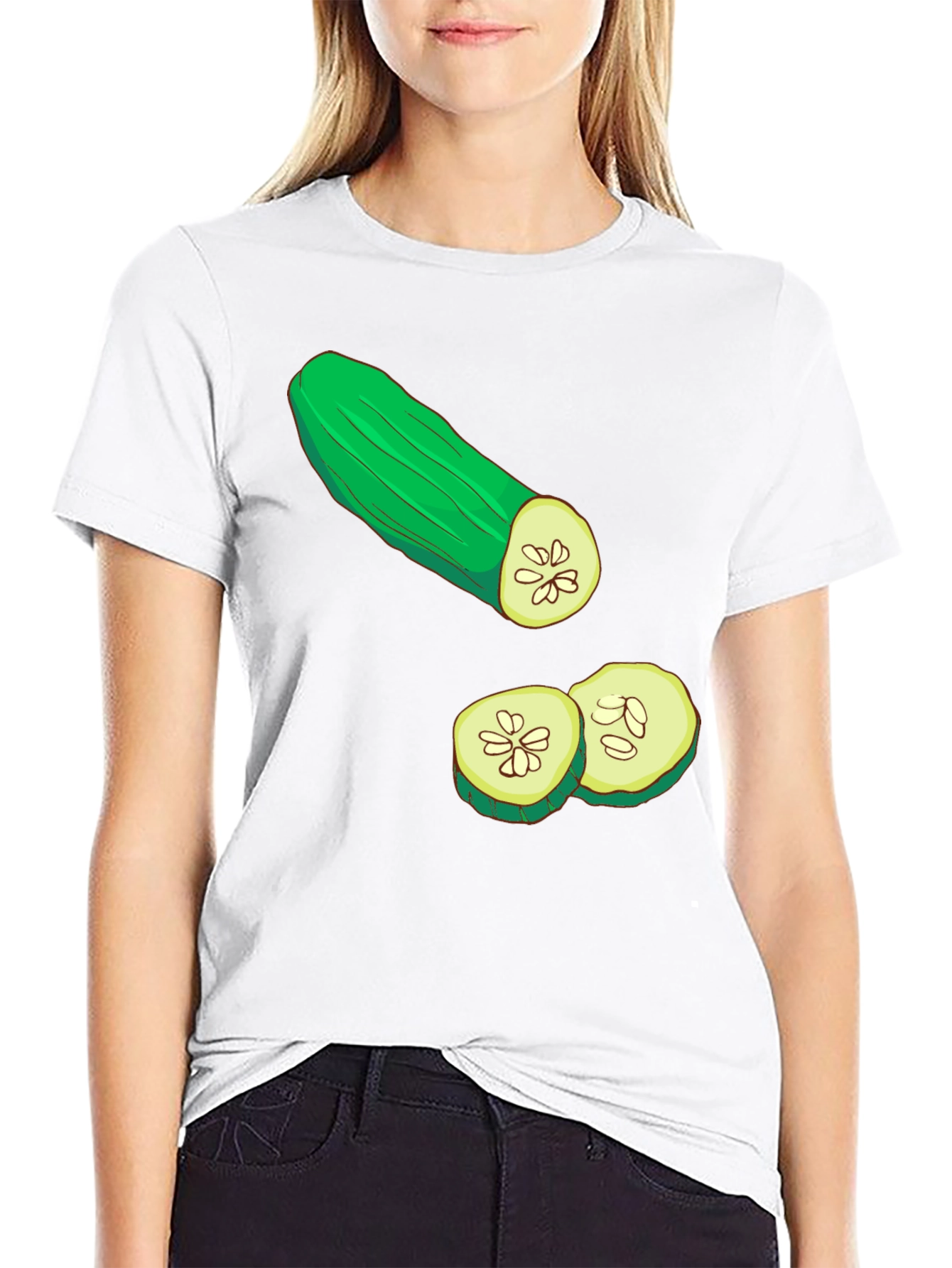 Cucumber Graphic T-Shirt - Black Cotton Tee