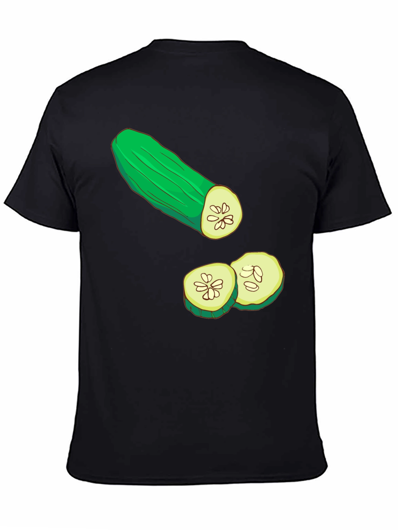 Cucumber Graphic T-Shirt - Black Cotton Tee