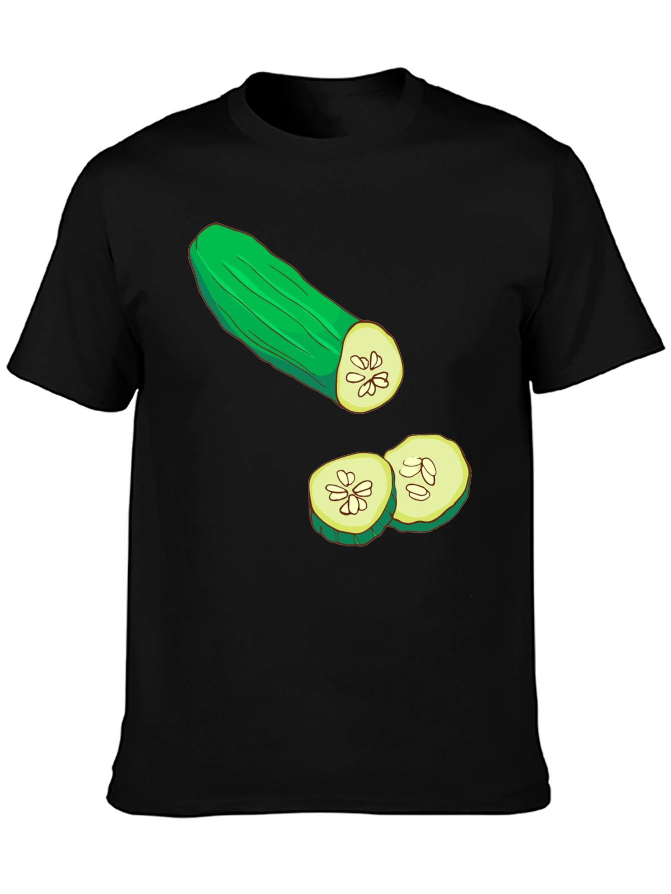 Cucumber Graphic T-Shirt - Black Cotton Tee