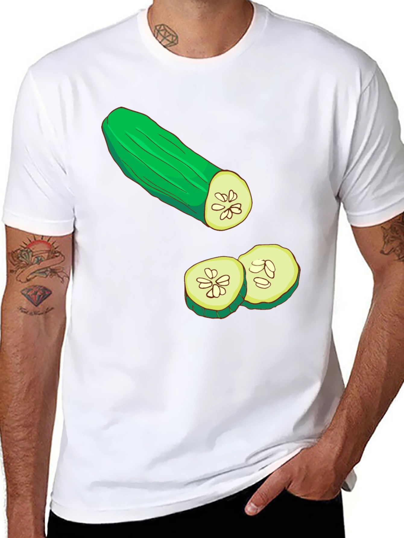 Cucumber Graphic T-Shirt - Black Cotton Tee