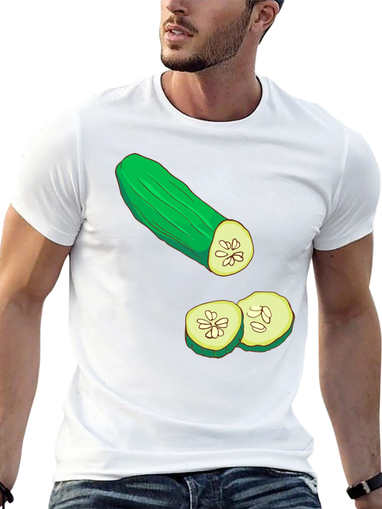 Cucumber Graphic T-Shirt - Black Cotton Tee