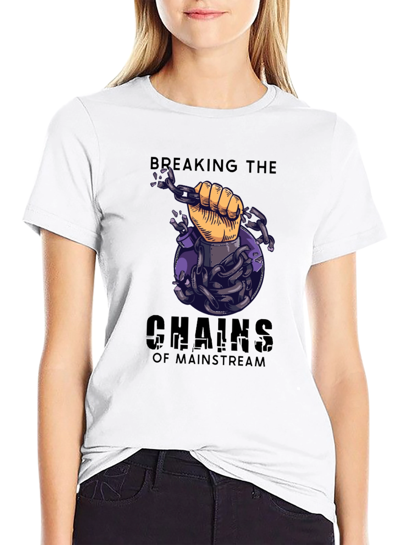 Breaking Chains Graphic T-Shirt - Mainstream Rebel