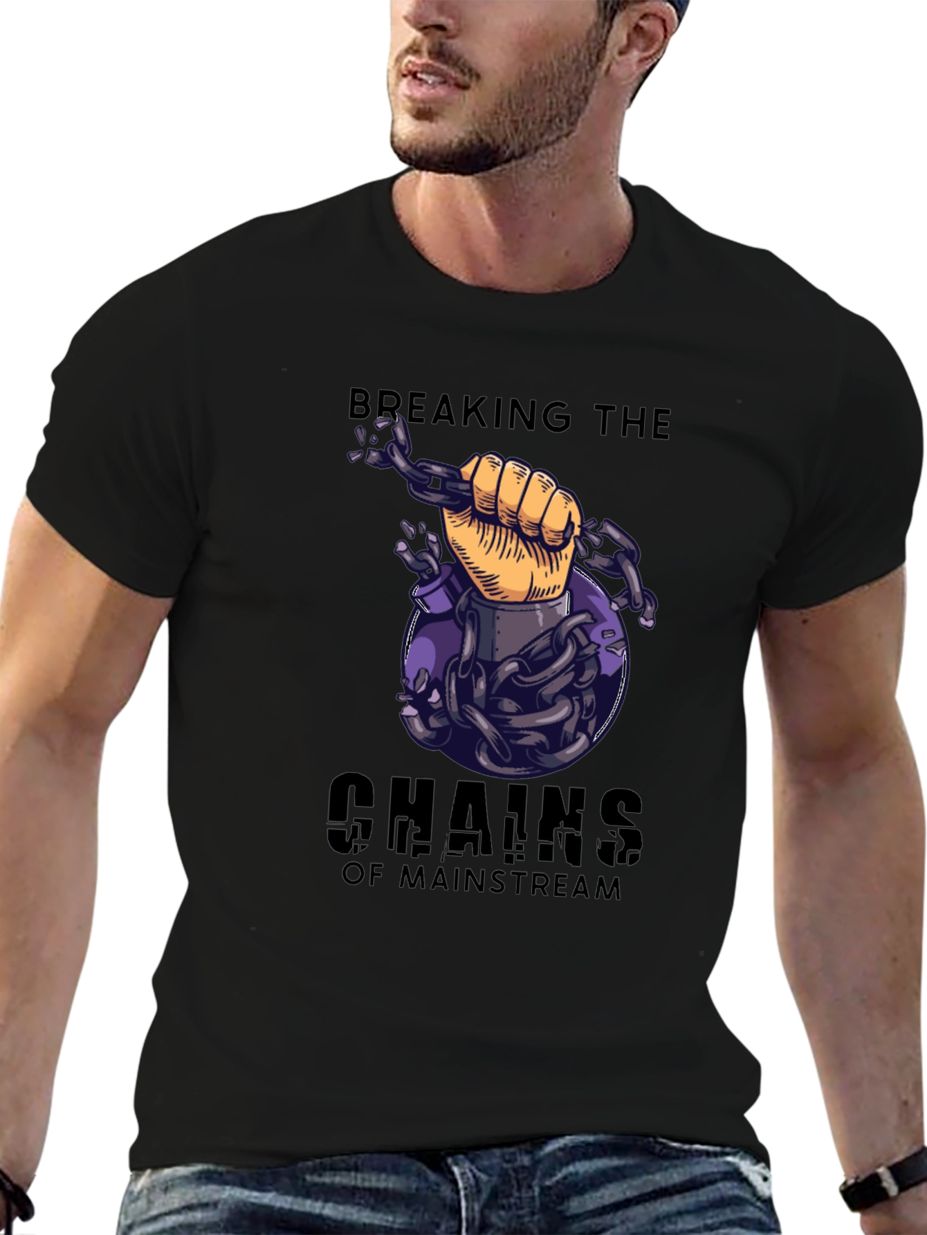 Breaking Chains Graphic T-Shirt - Mainstream Rebel
