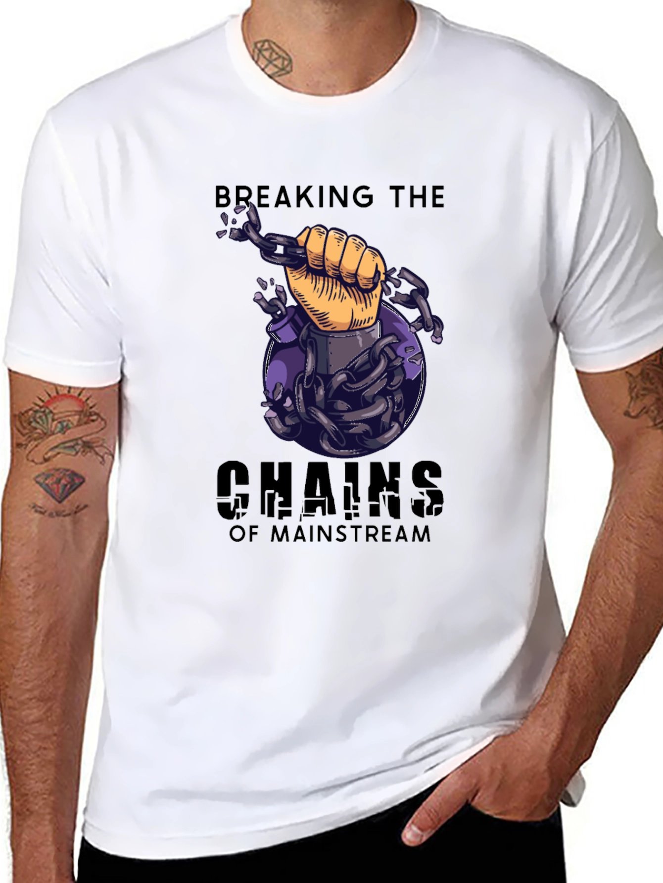 Breaking Chains Graphic T-Shirt - Mainstream Rebel