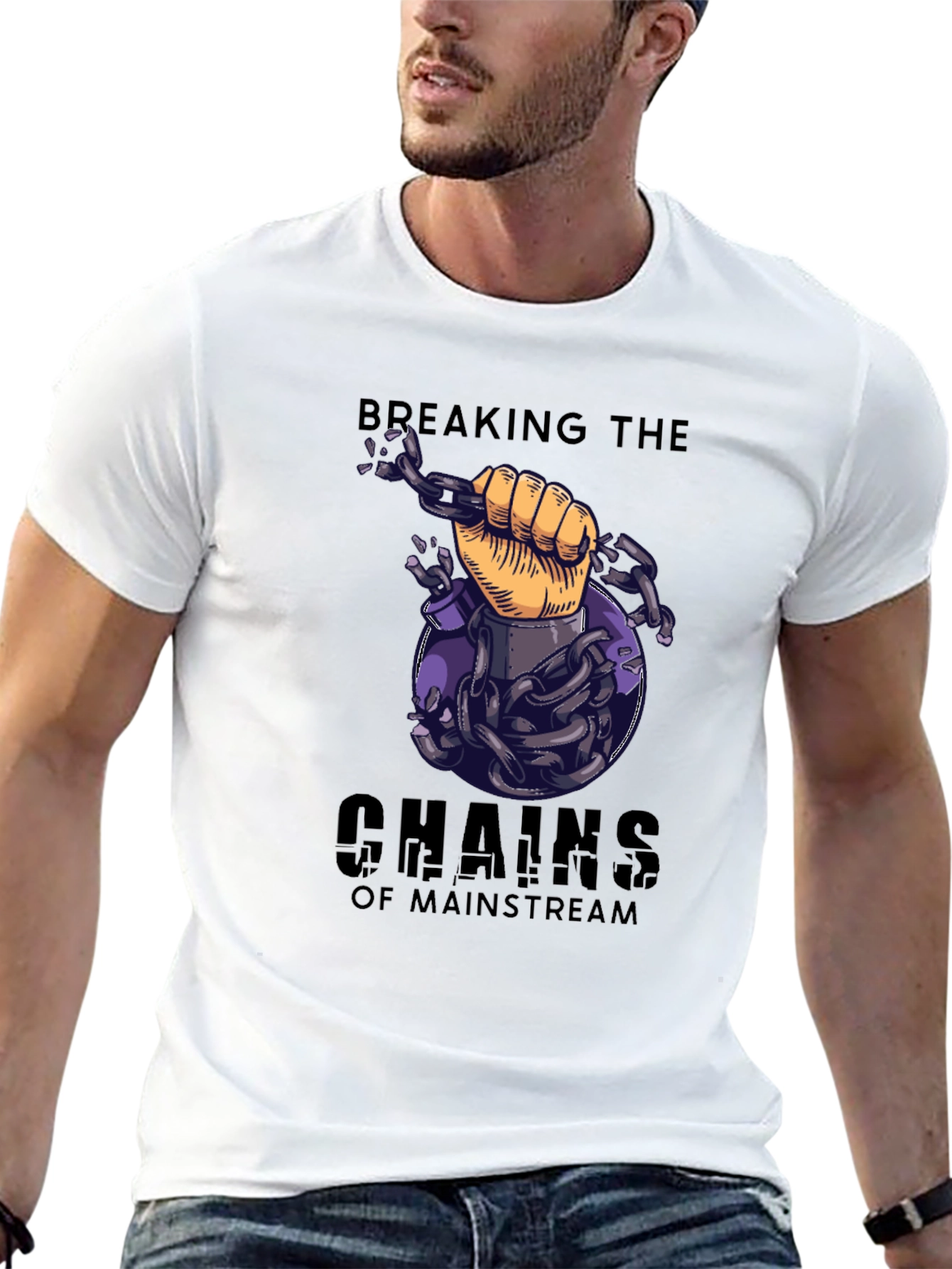 Breaking Chains Graphic T-Shirt - Mainstream Rebel