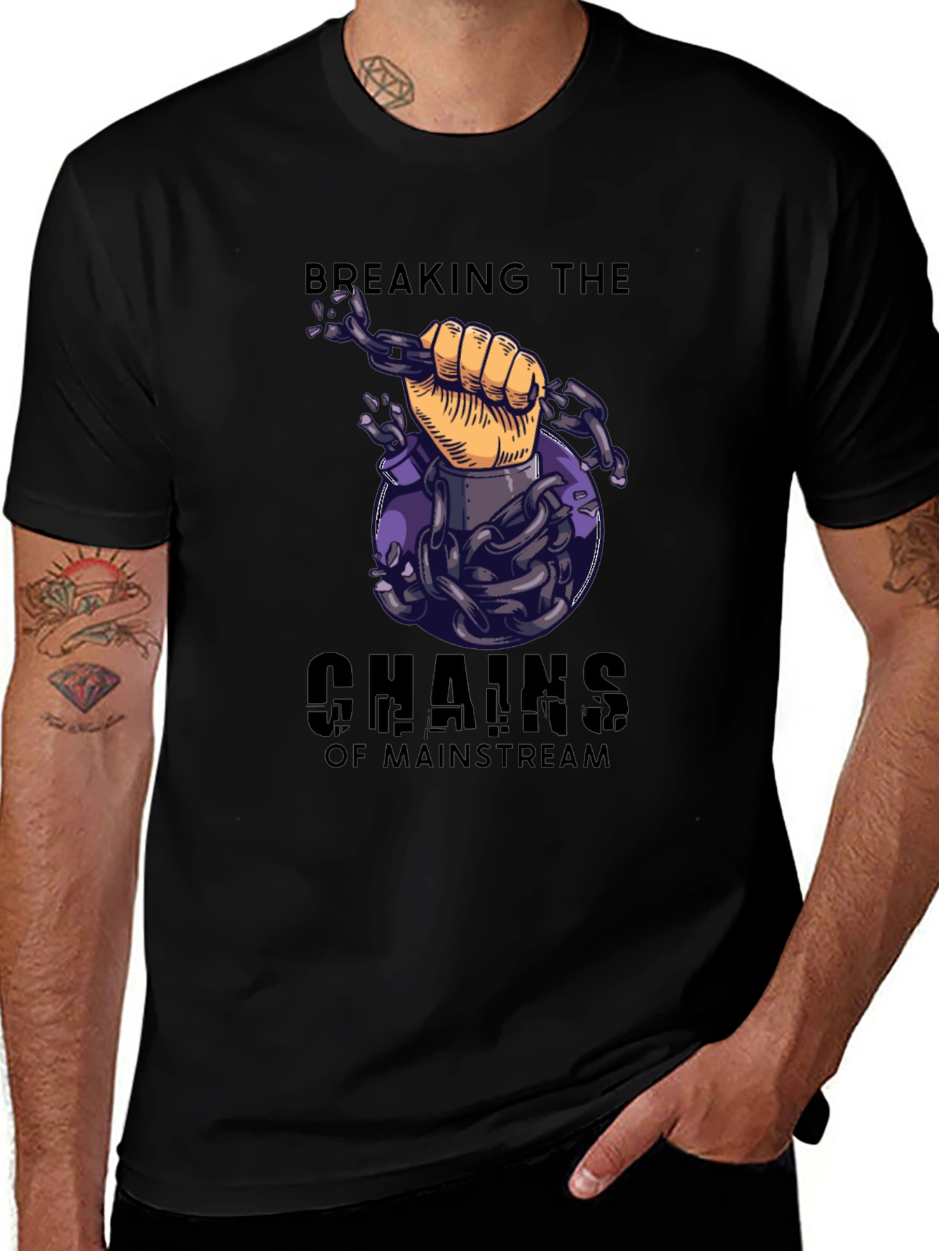 Breaking Chains Graphic T-Shirt - Mainstream Rebel