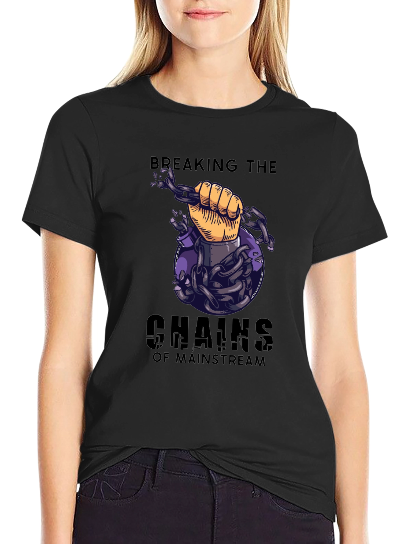 Breaking Chains Graphic T-Shirt - Mainstream Rebel