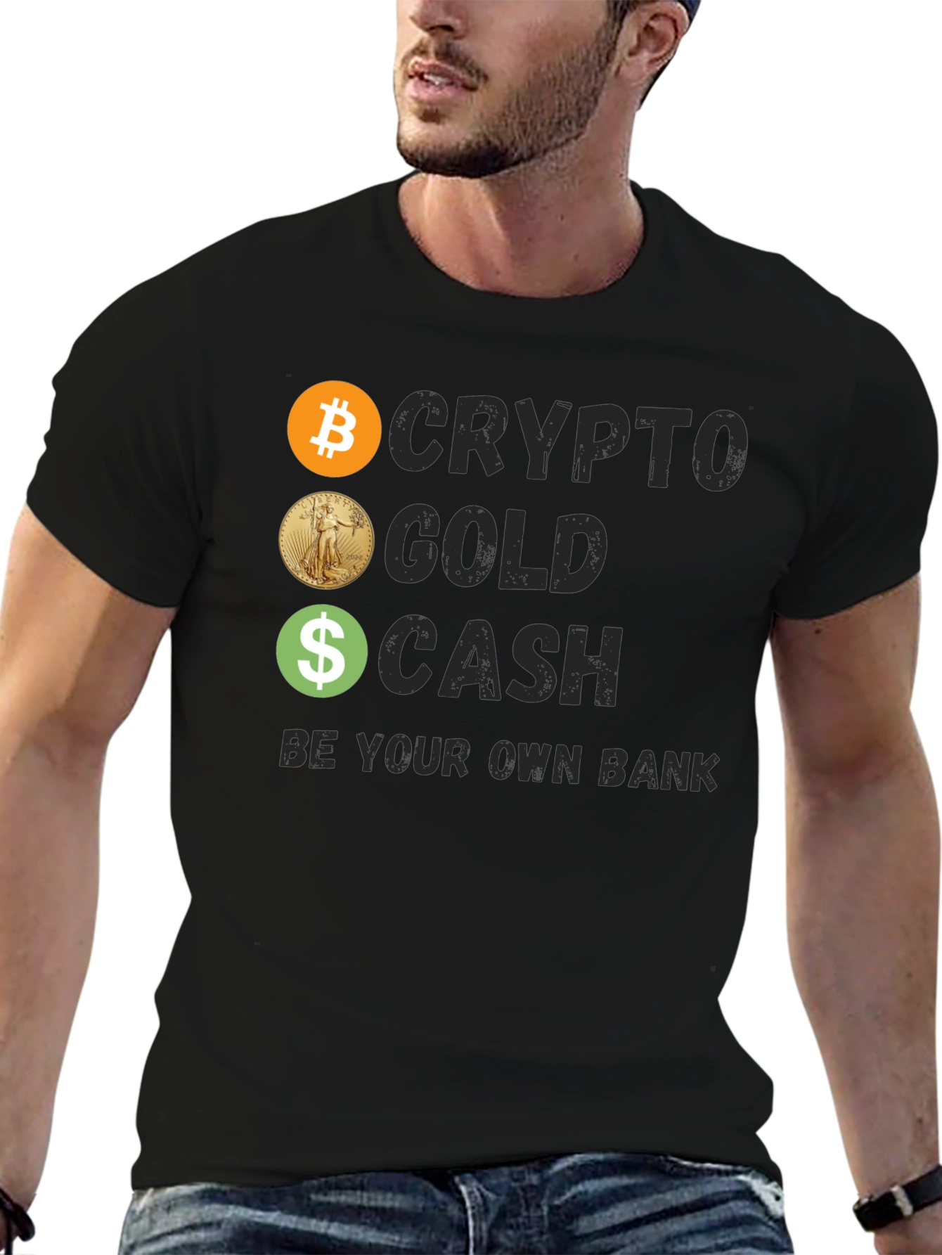 Crypto Gold Cash Tee - Be Your Own Bank
