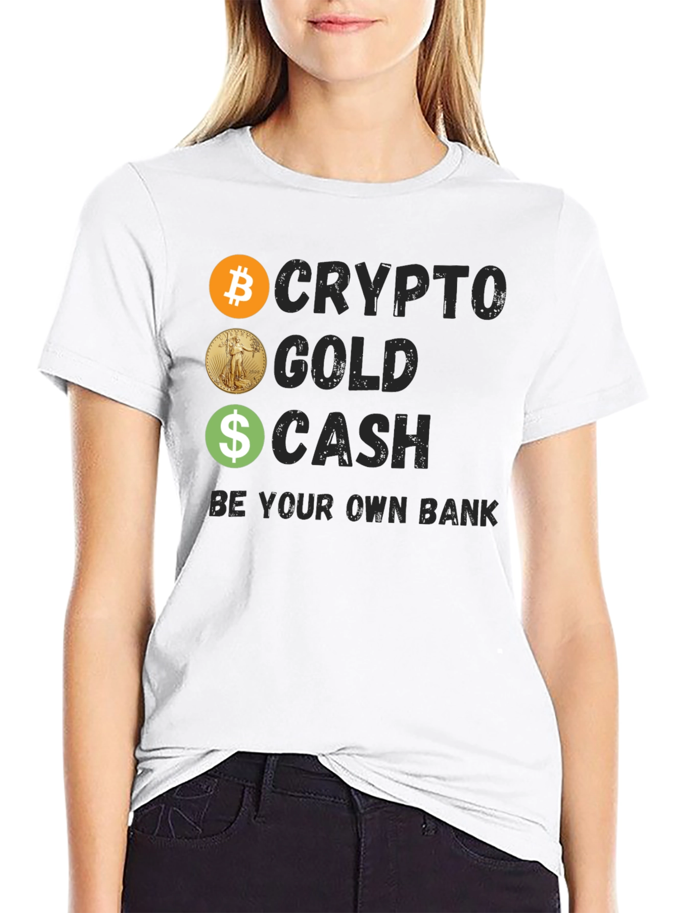 Crypto Gold Cash Tee - Be Your Own Bank