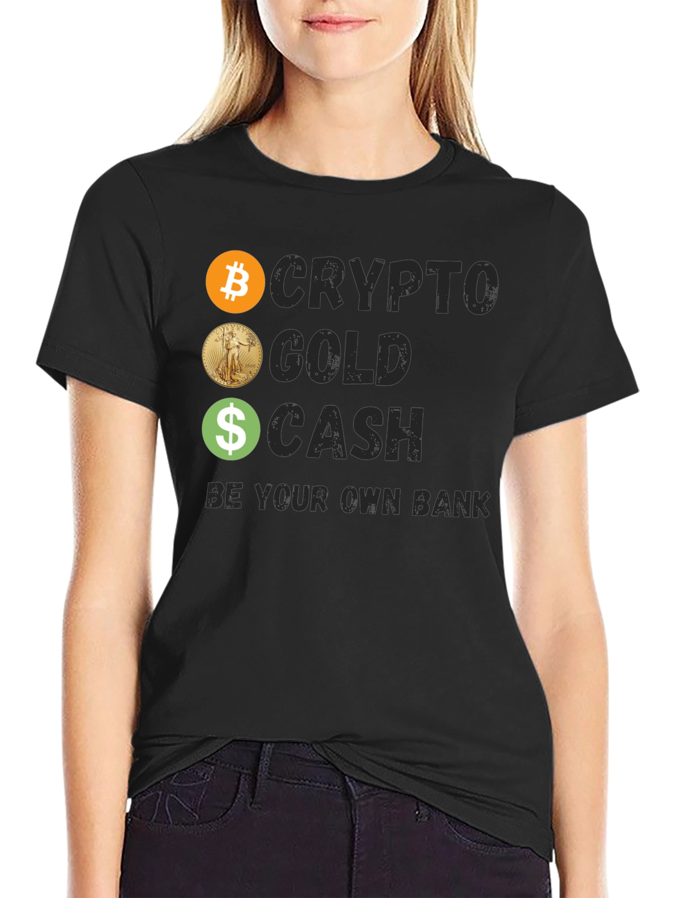 Crypto Gold Cash Tee - Be Your Own Bank