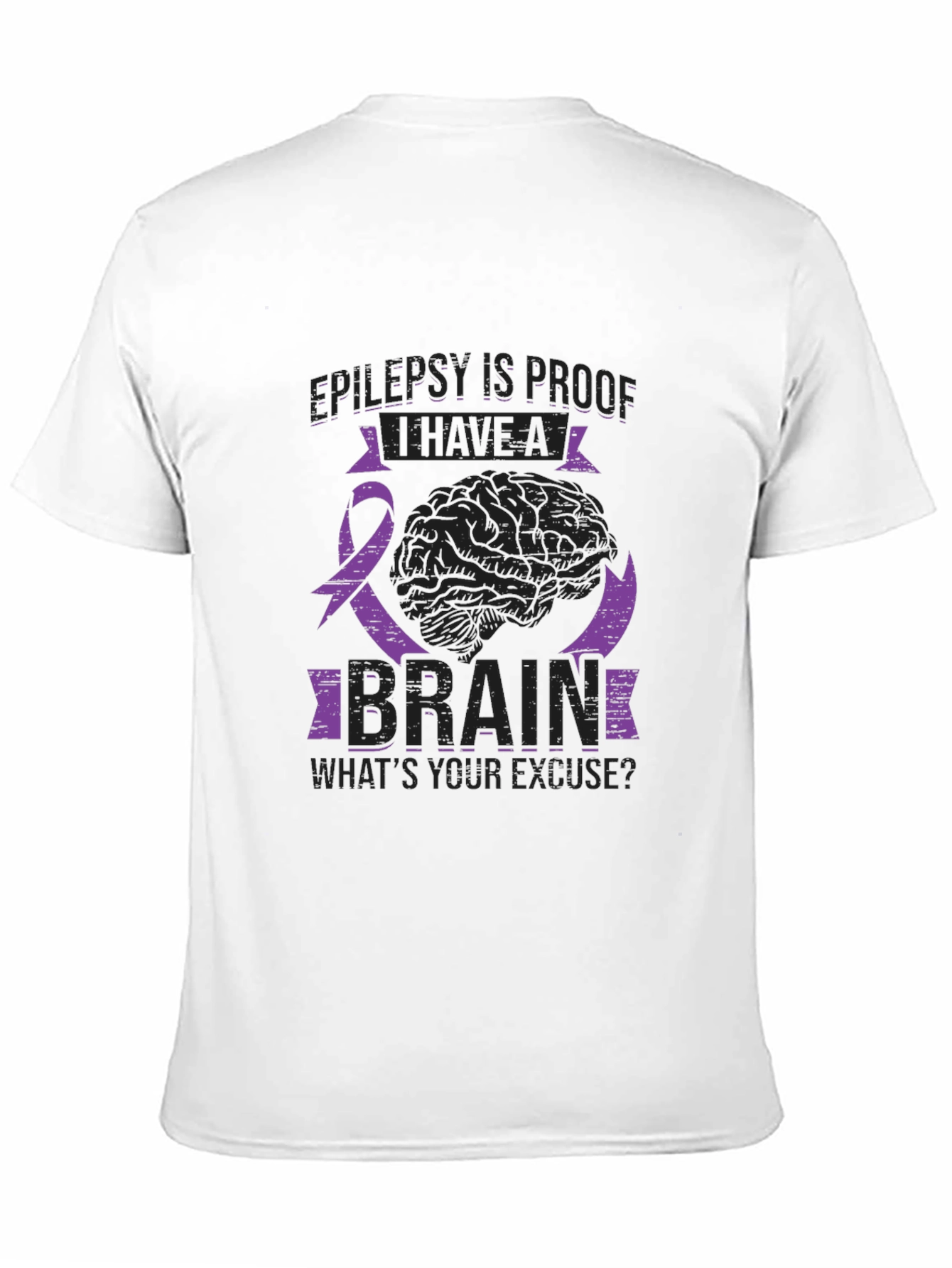 Epilepsy Awareness Brain Graphic Tee - Black