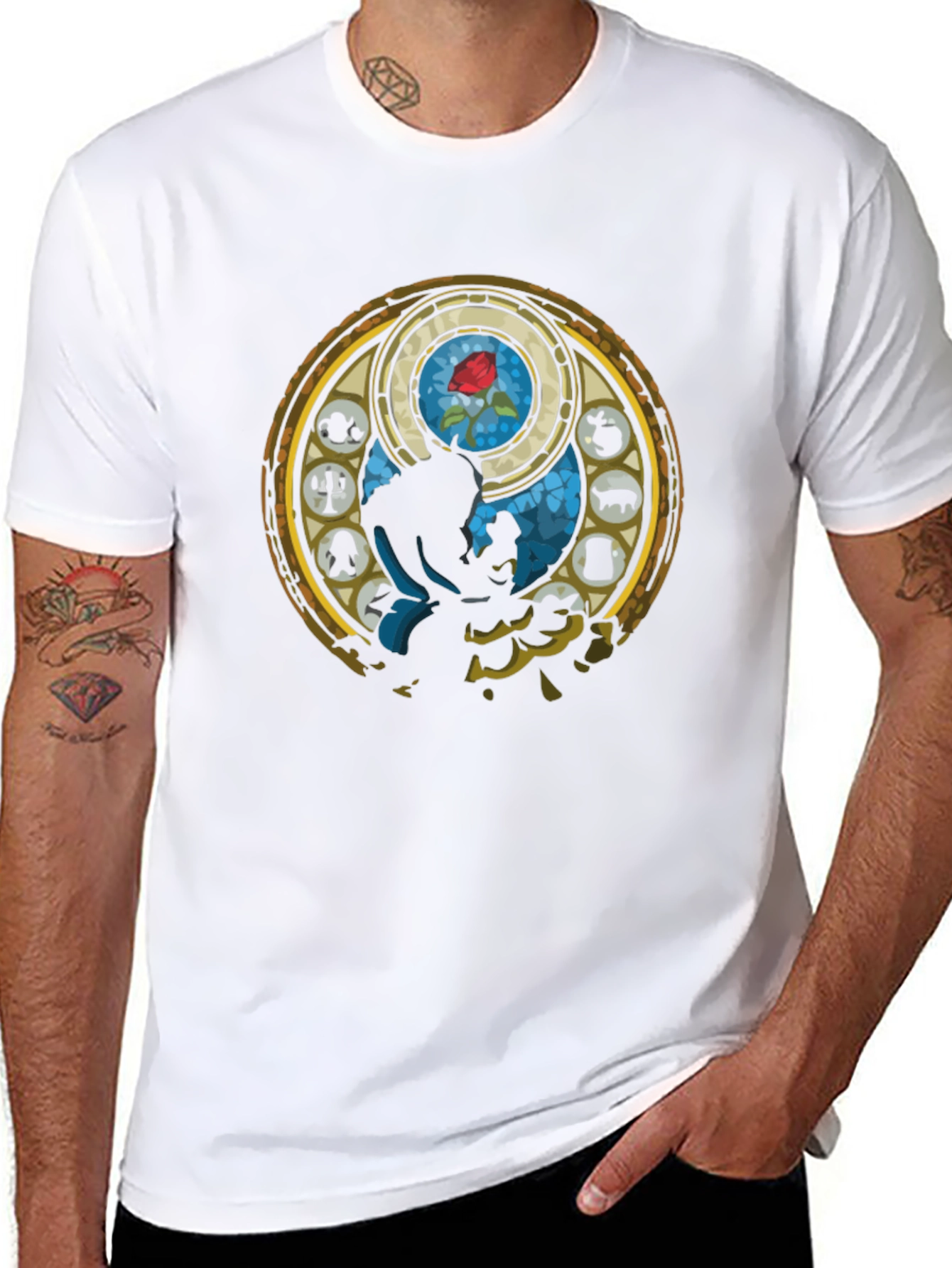 Beauty and the Beast Stained Glass T-Shirt