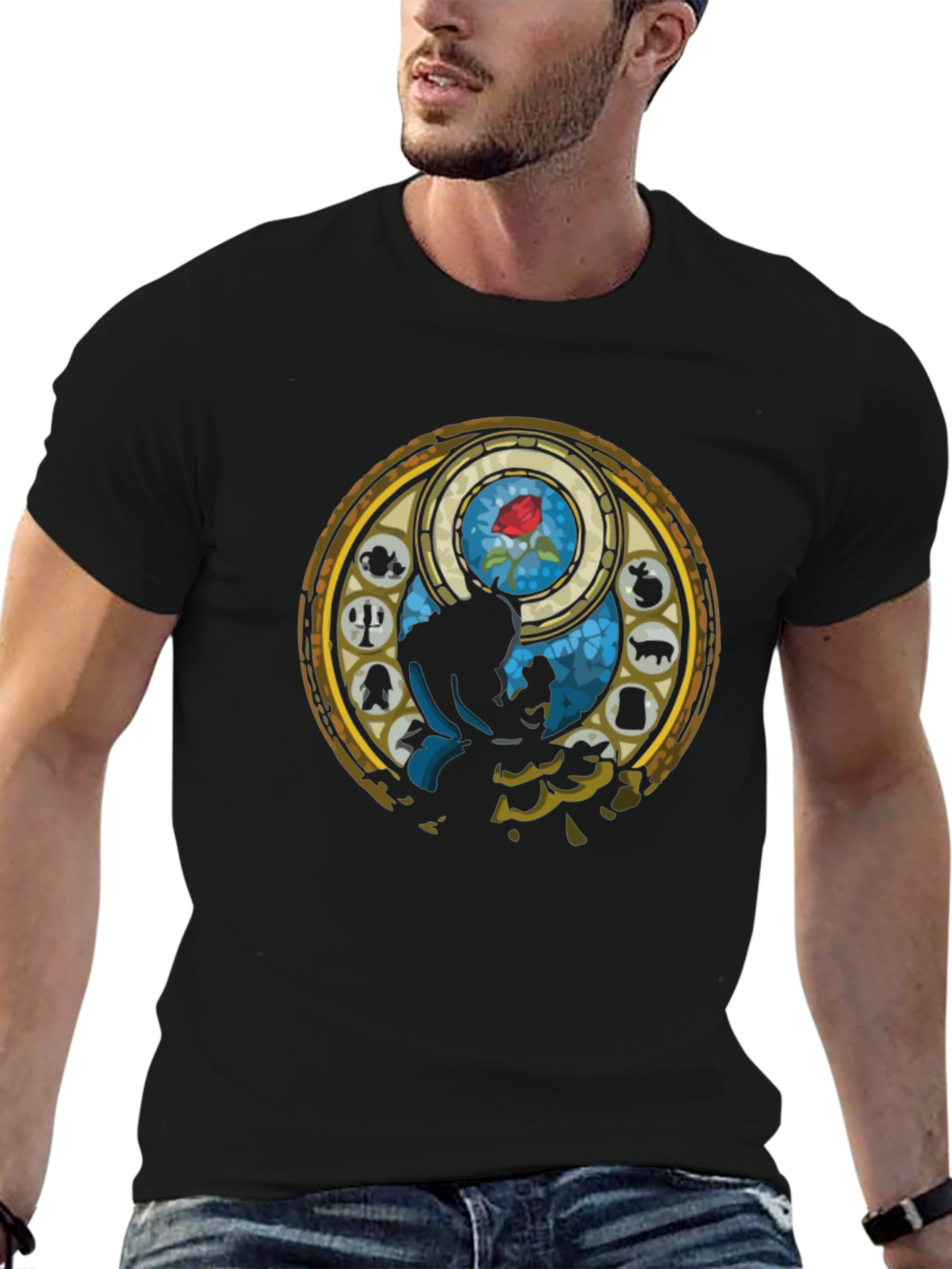 Beauty and the Beast Stained Glass T-Shirt
