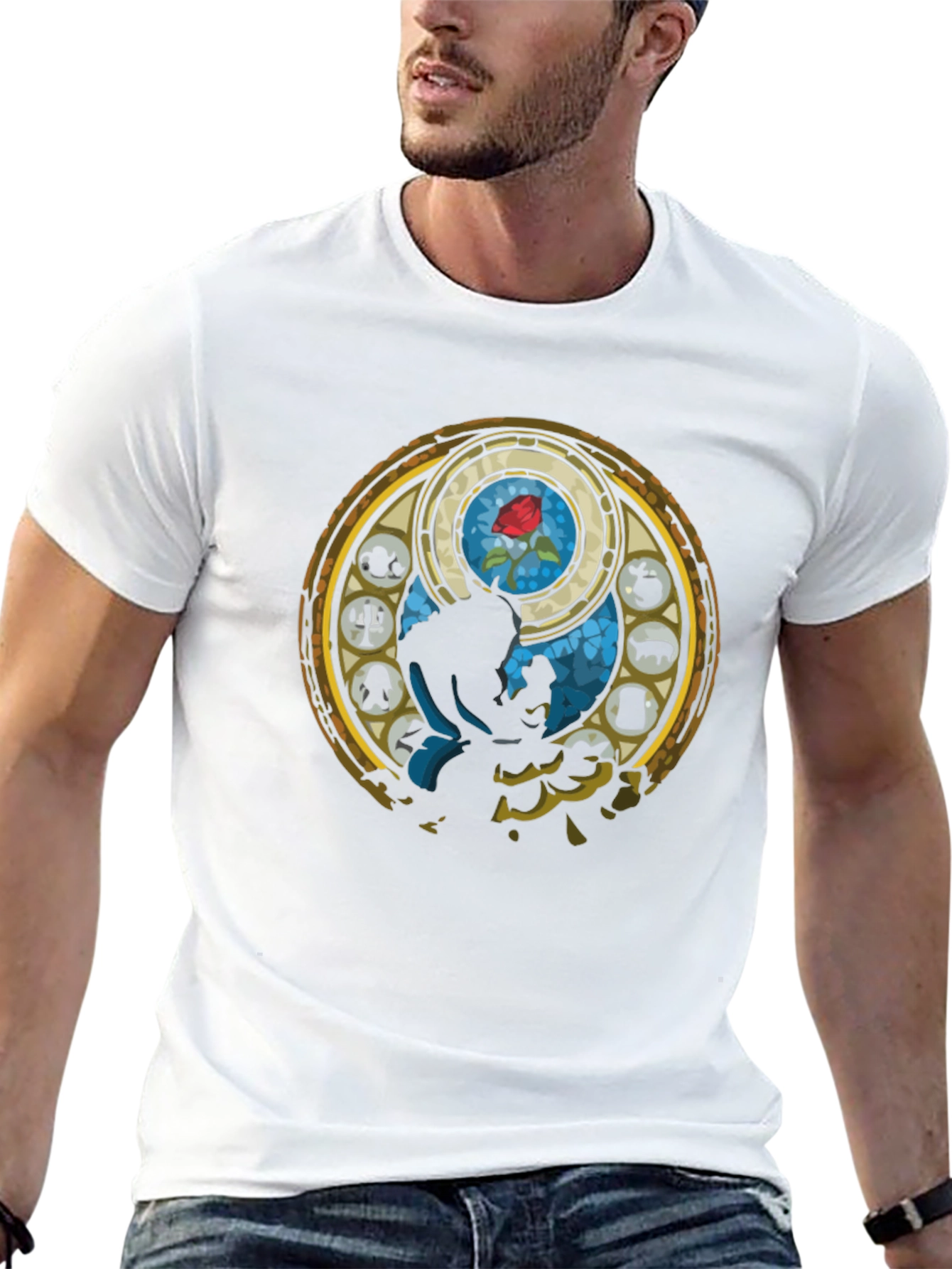 Beauty and the Beast Stained Glass T-Shirt