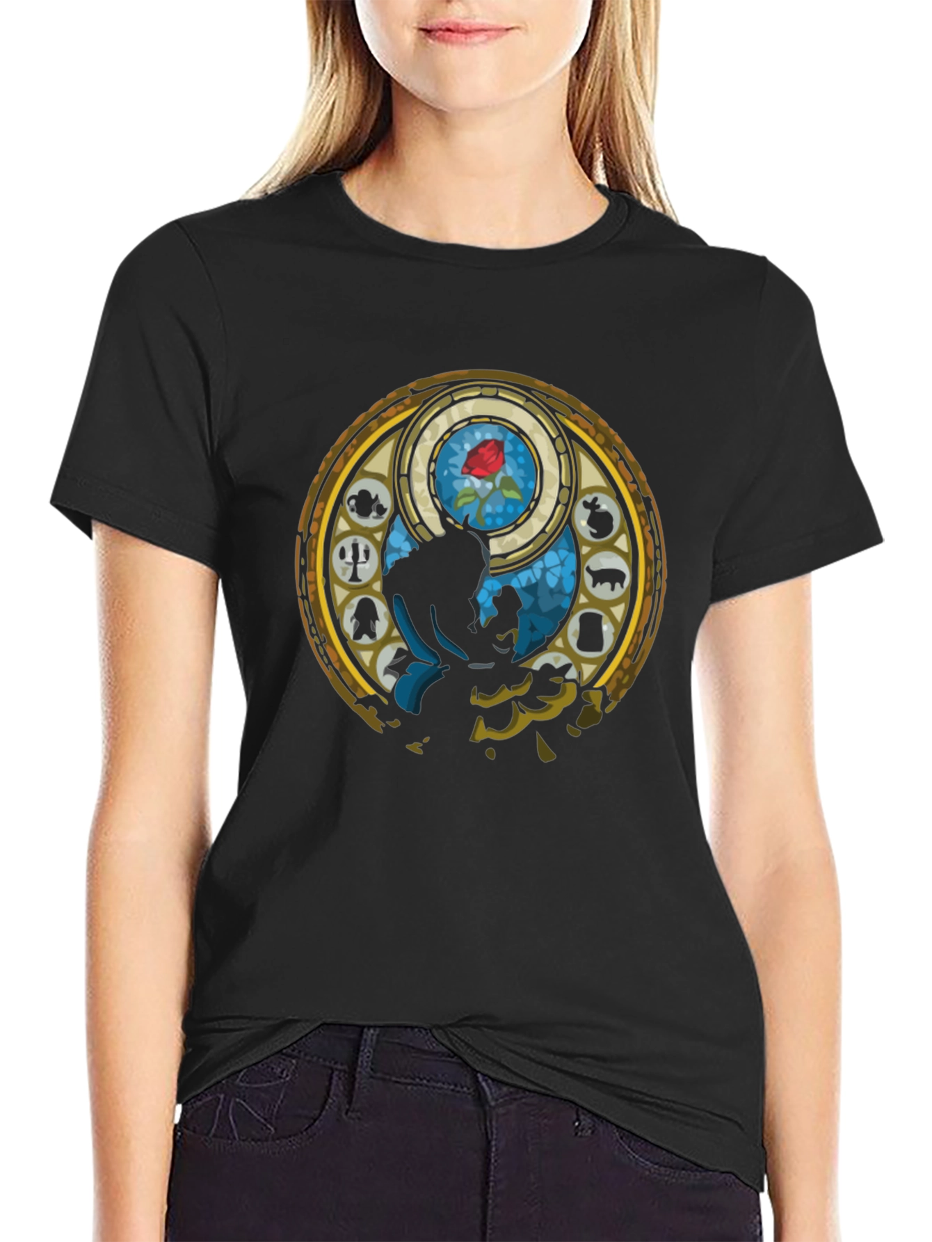 Beauty and the Beast Stained Glass T-Shirt