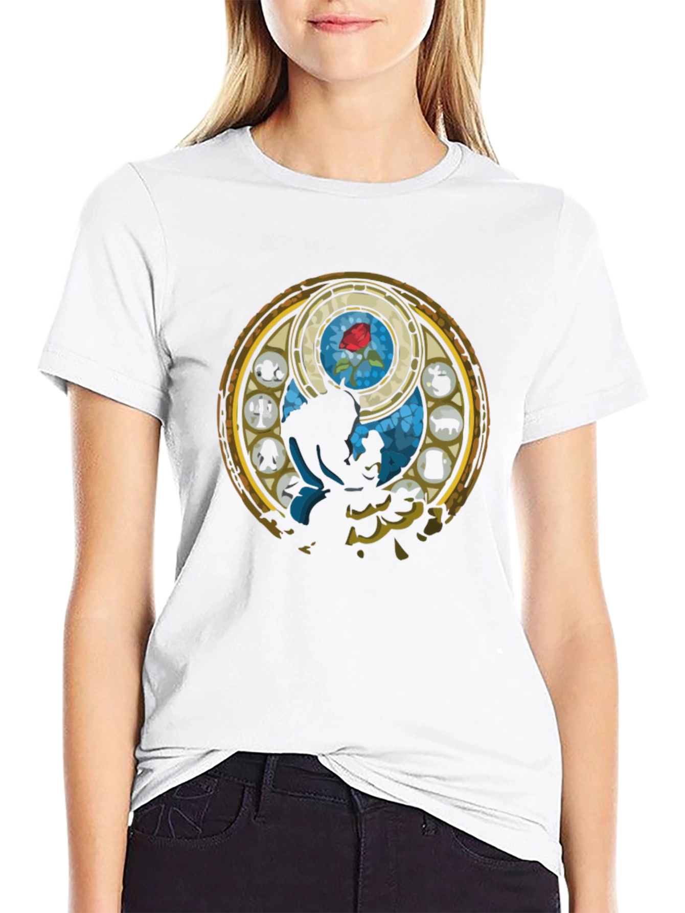 Beauty and the Beast Stained Glass T-Shirt